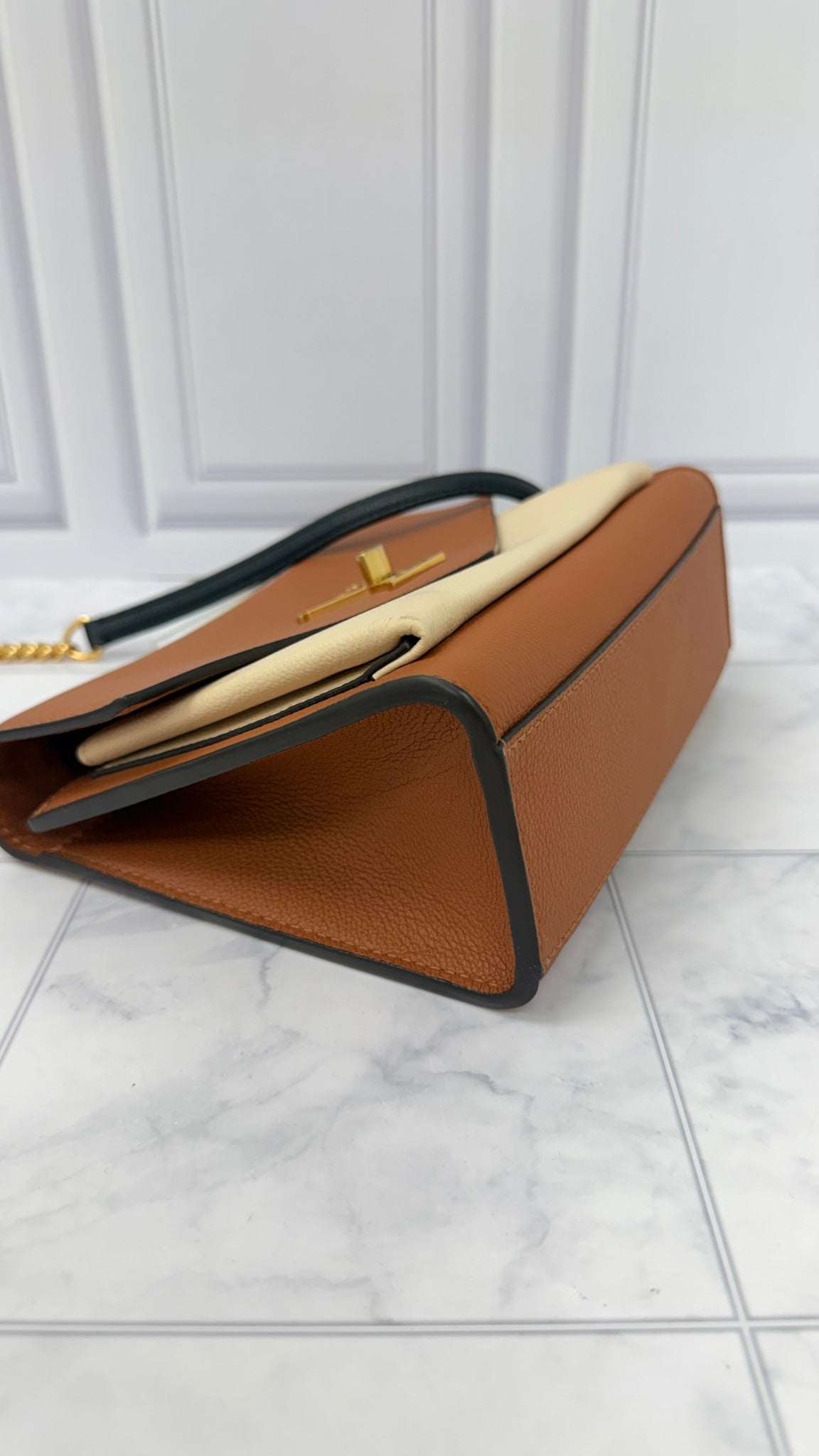 Louis Vuitton Brown Grained Leather My Lock Me Chain Bag 