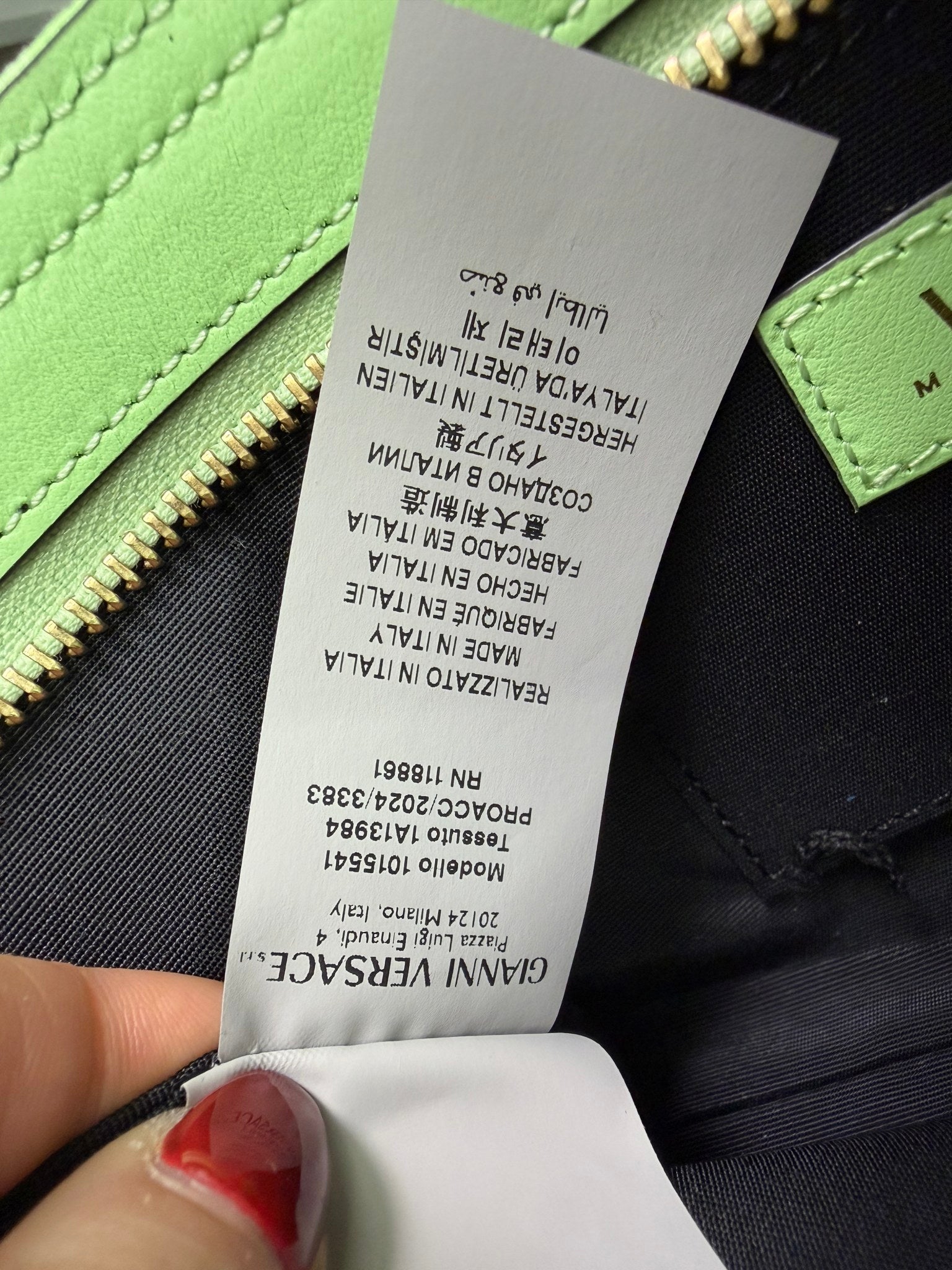 BRAND NEW- Versace Green & White Plaid Medusa Crossbody 