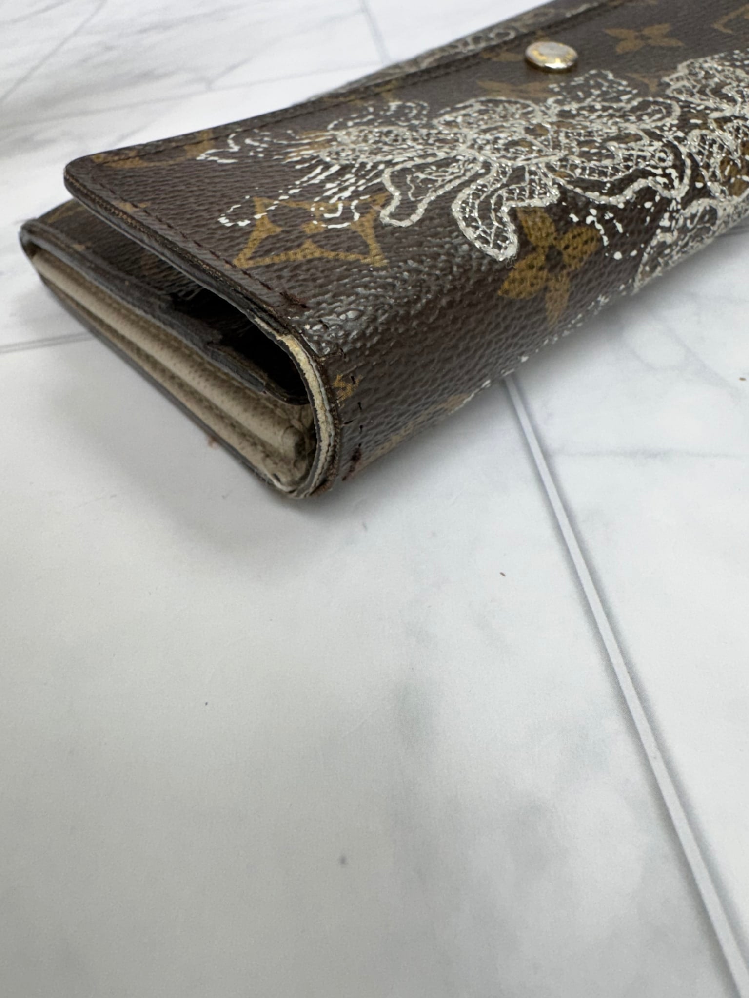 Louis Vuitton Monogram Dentelle Embroidered Sarah Wallet