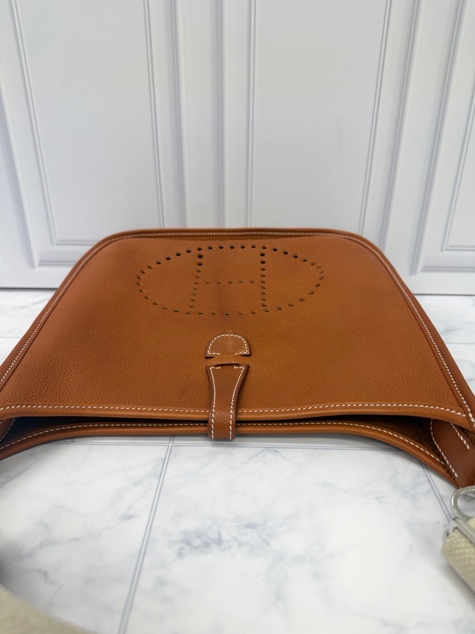 Hermes Gold Barenia Faubourg Leather Evelyne 29 Bag 