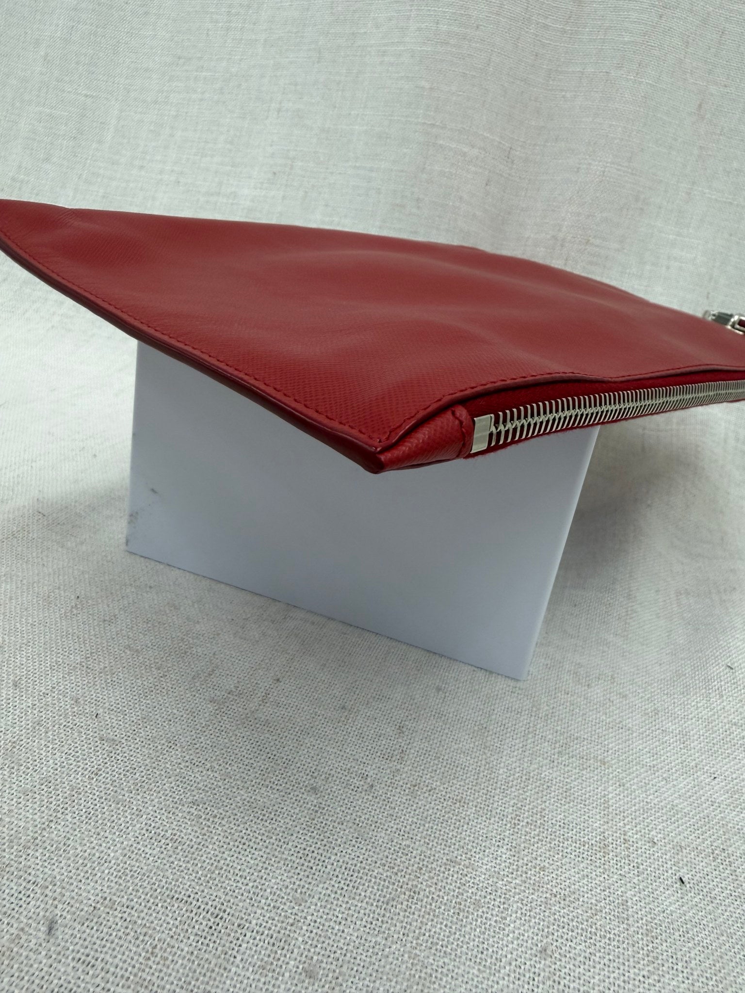 Prada Red Saffiano Leather Clutch