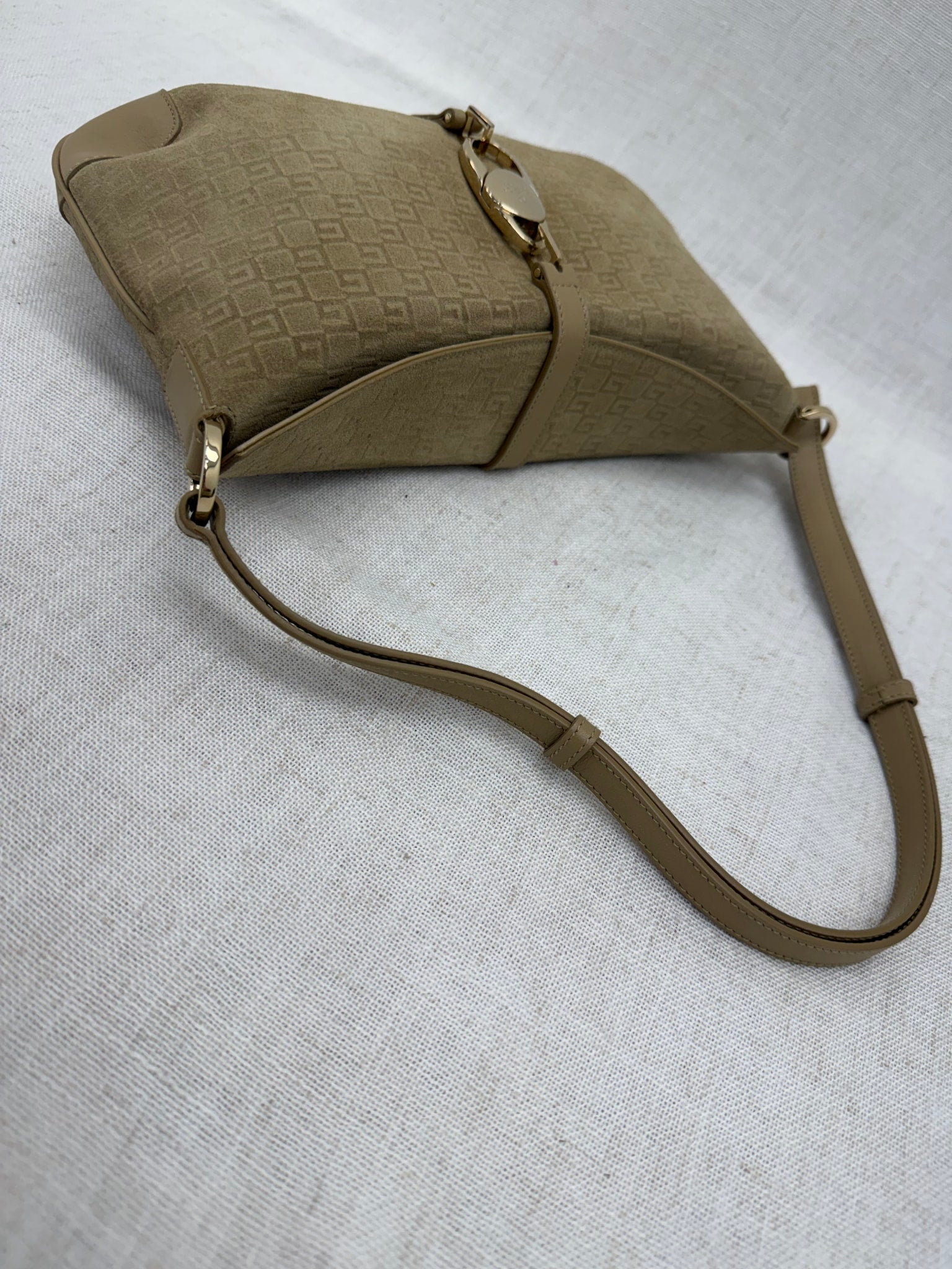 Gucci Tan Suede G Shoulder Bag