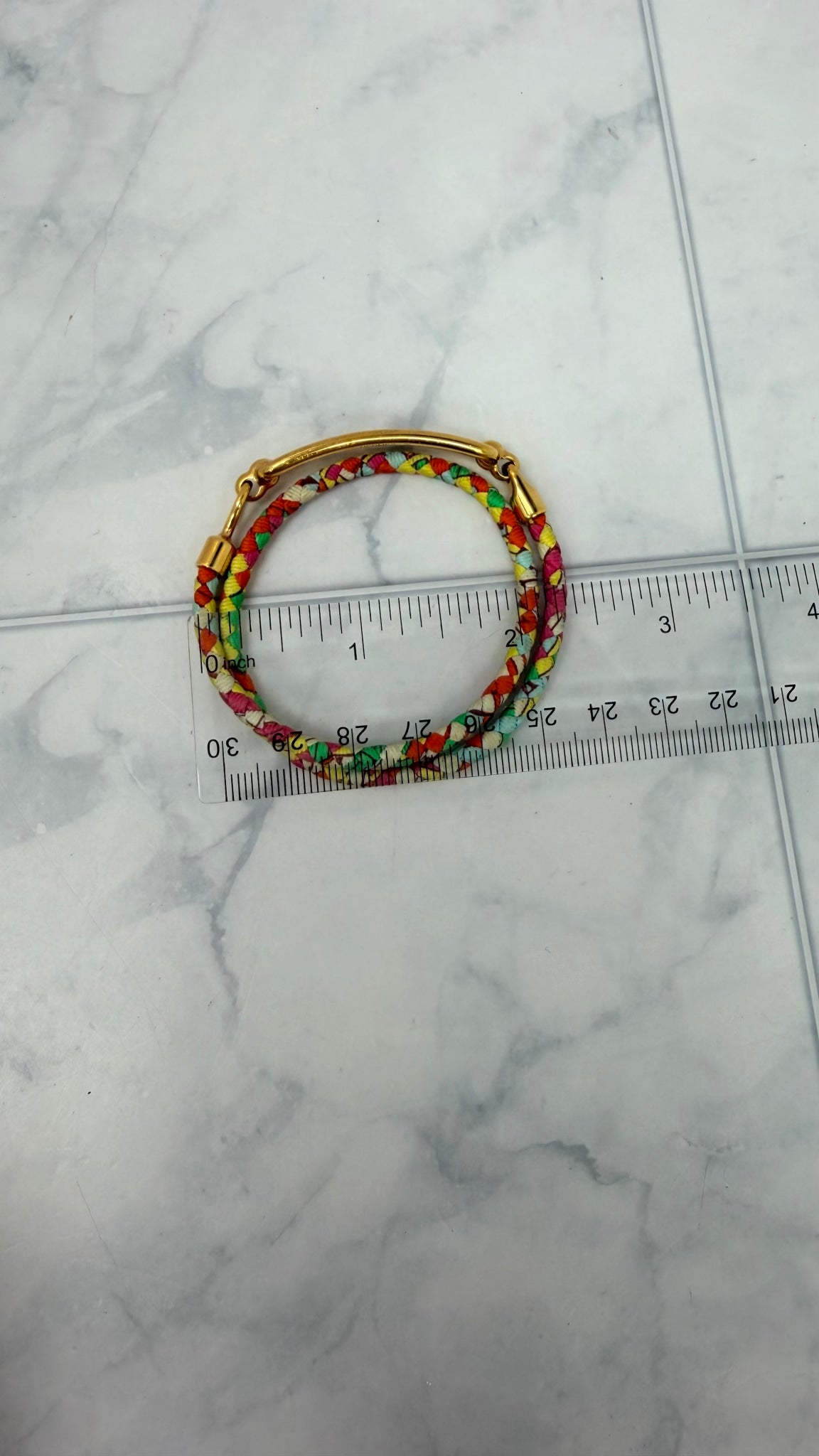 Hermes Multicolor Silk Roulis Double Tour Braided Bracelet