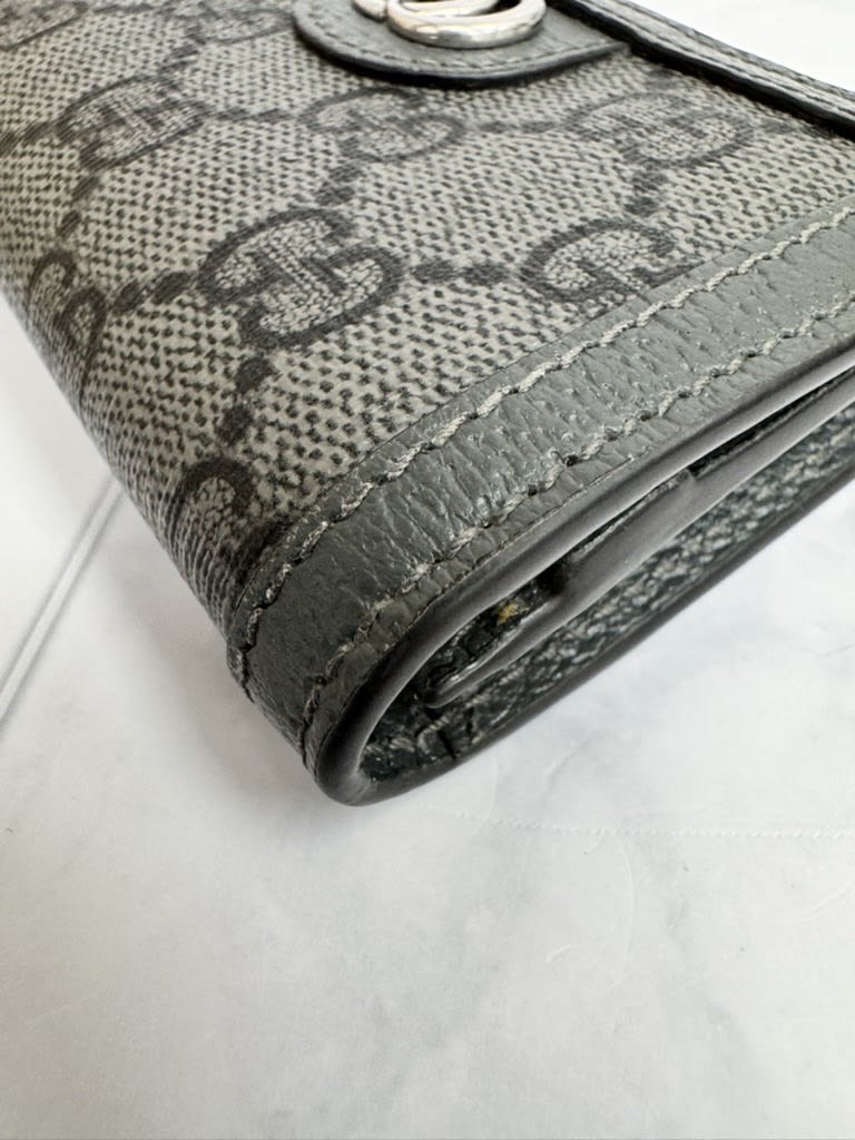 Gucci Grey GG Supreme Coated Canvas Ophidia Card Case