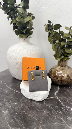 Louis Vuitton Gold Tone Blooming Earrings