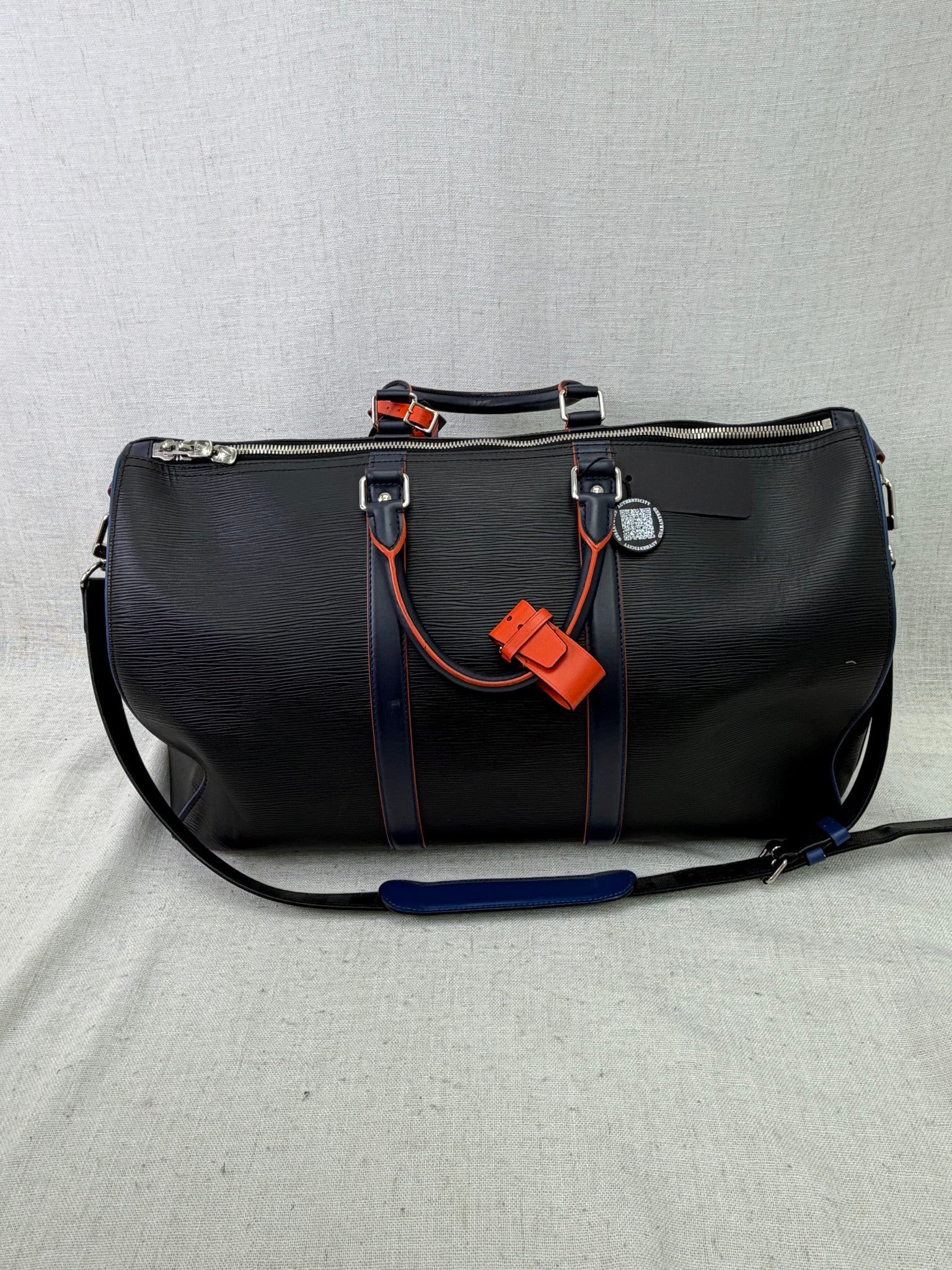 Louis Vuitton Black Epi & Damier Graphite Keepall 50 Bandouliere