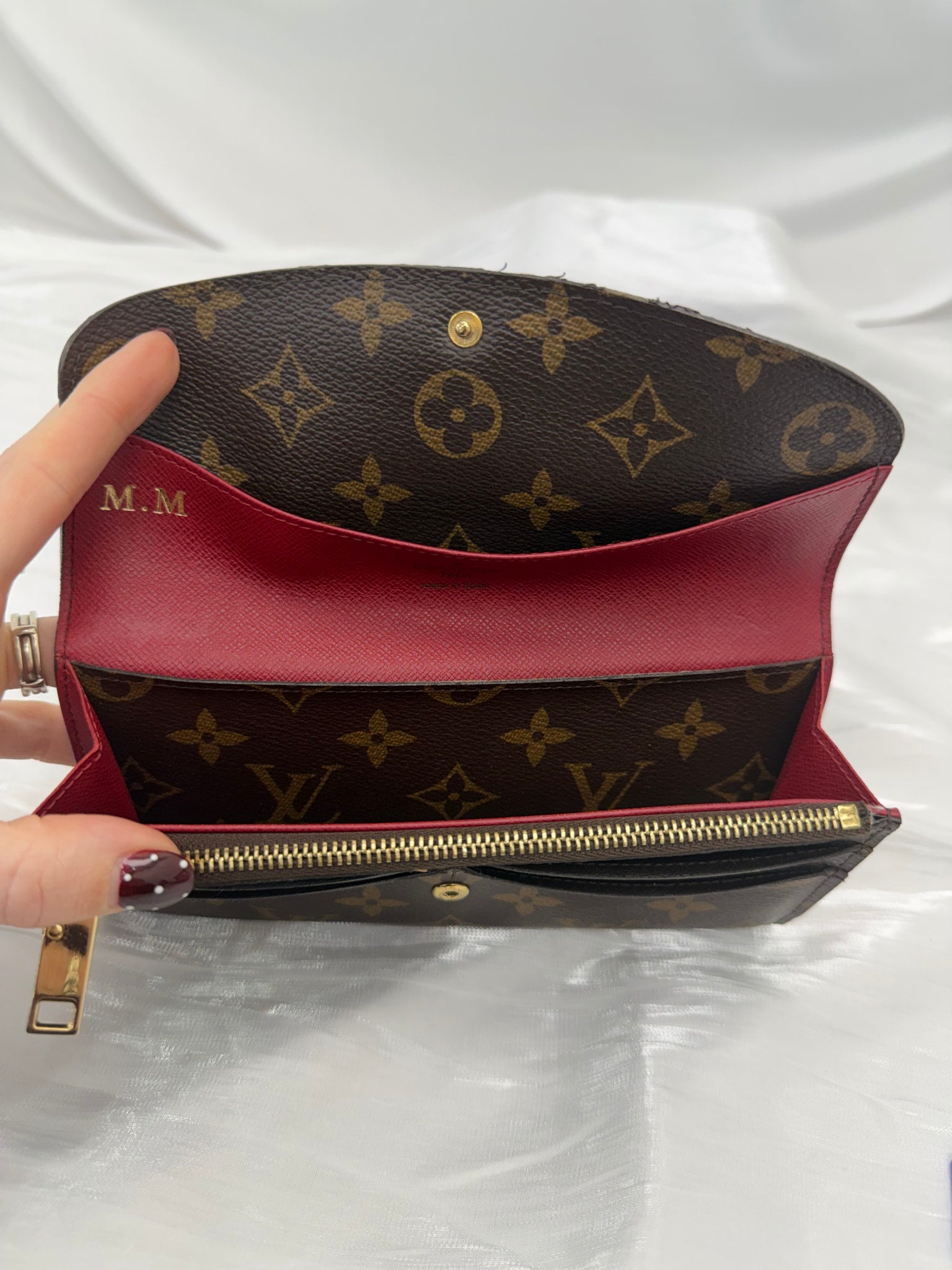 Louis Vuitton Monogram & Red Emilie Wallet