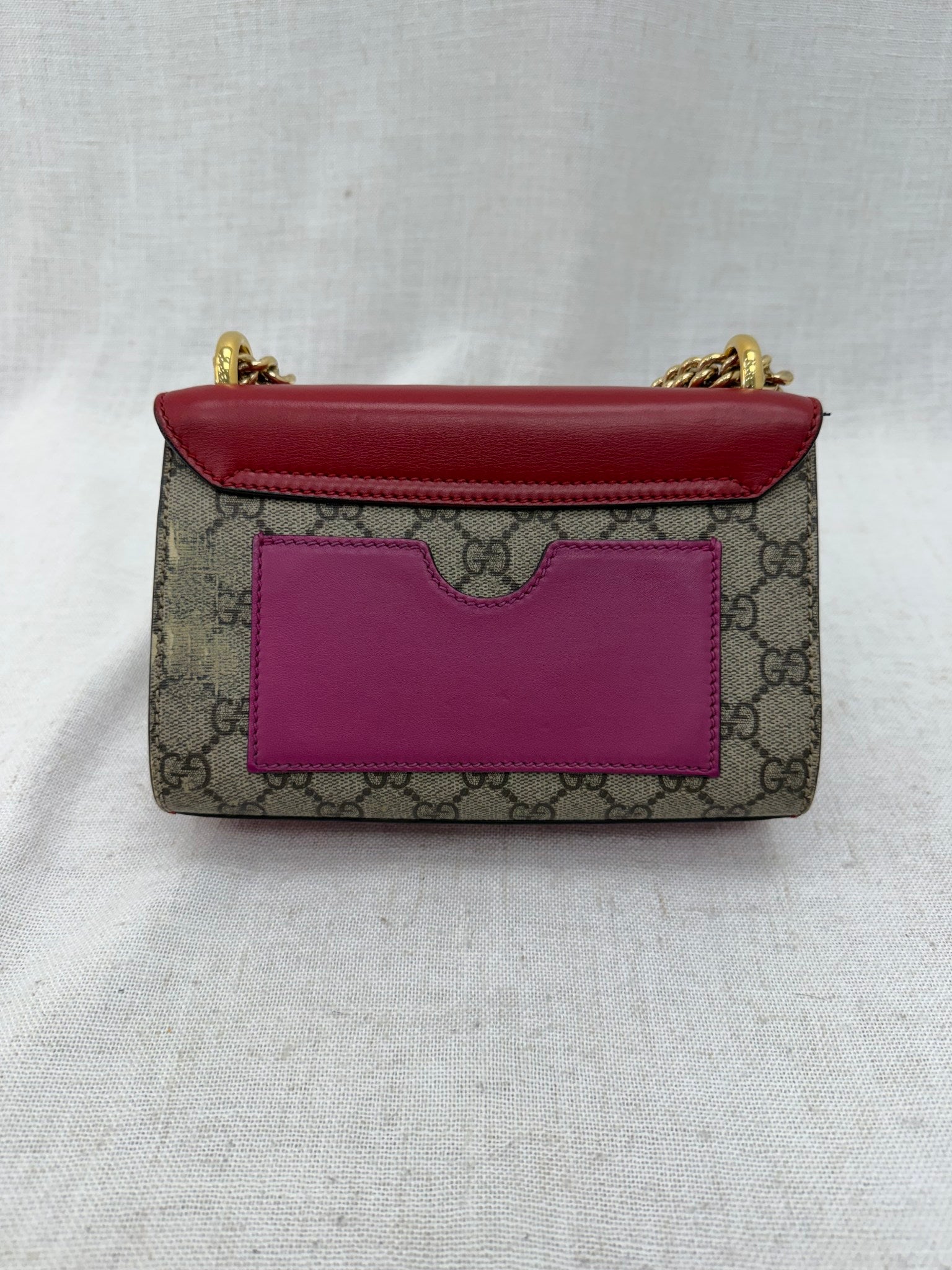 Gucci Tricolor Leather Padlock Chain Shoulder Bag