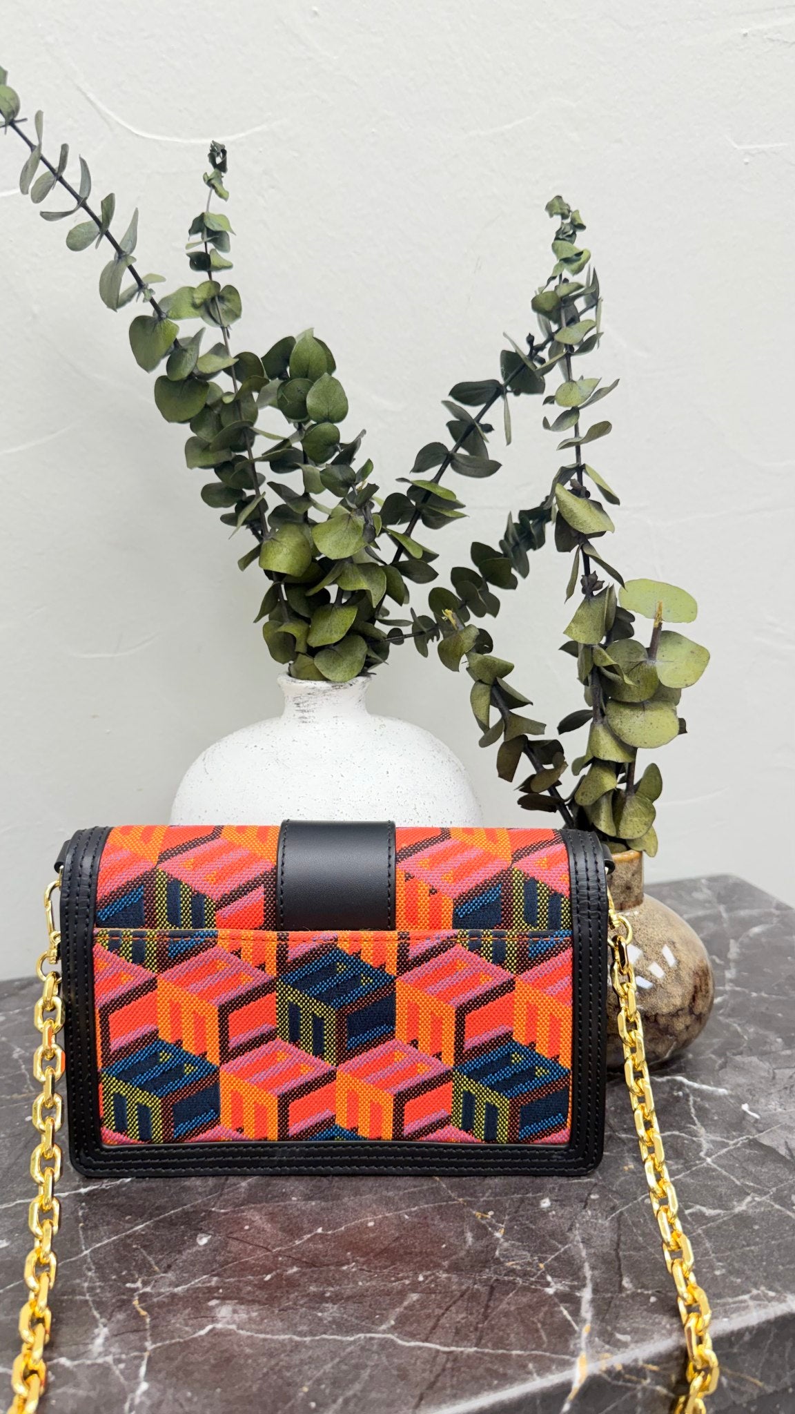 LIKE NEW - MCM Multicolor Canvas Mini Crossbody Bag