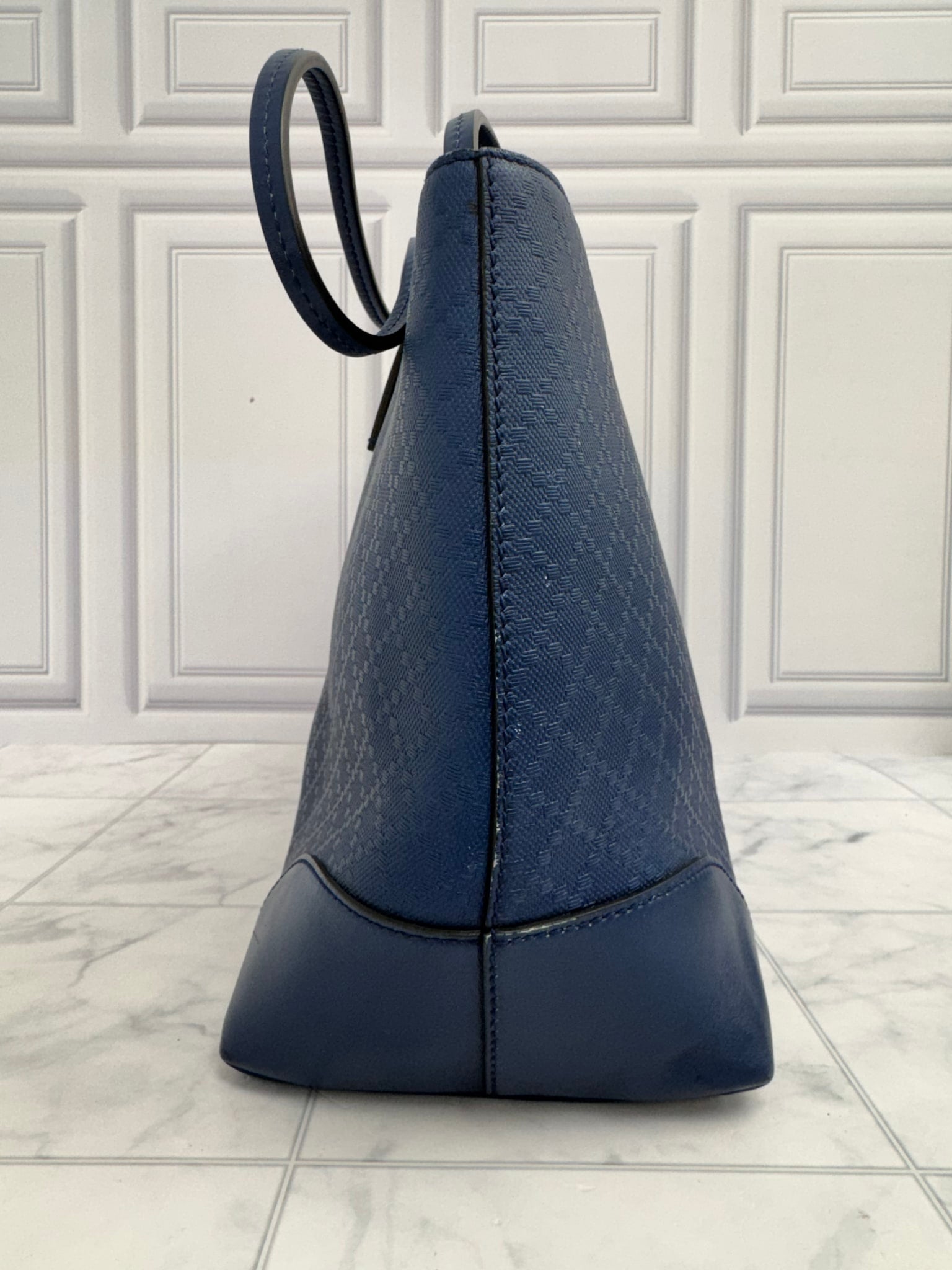 Gucci Blue Diamante Leather Tote Bag