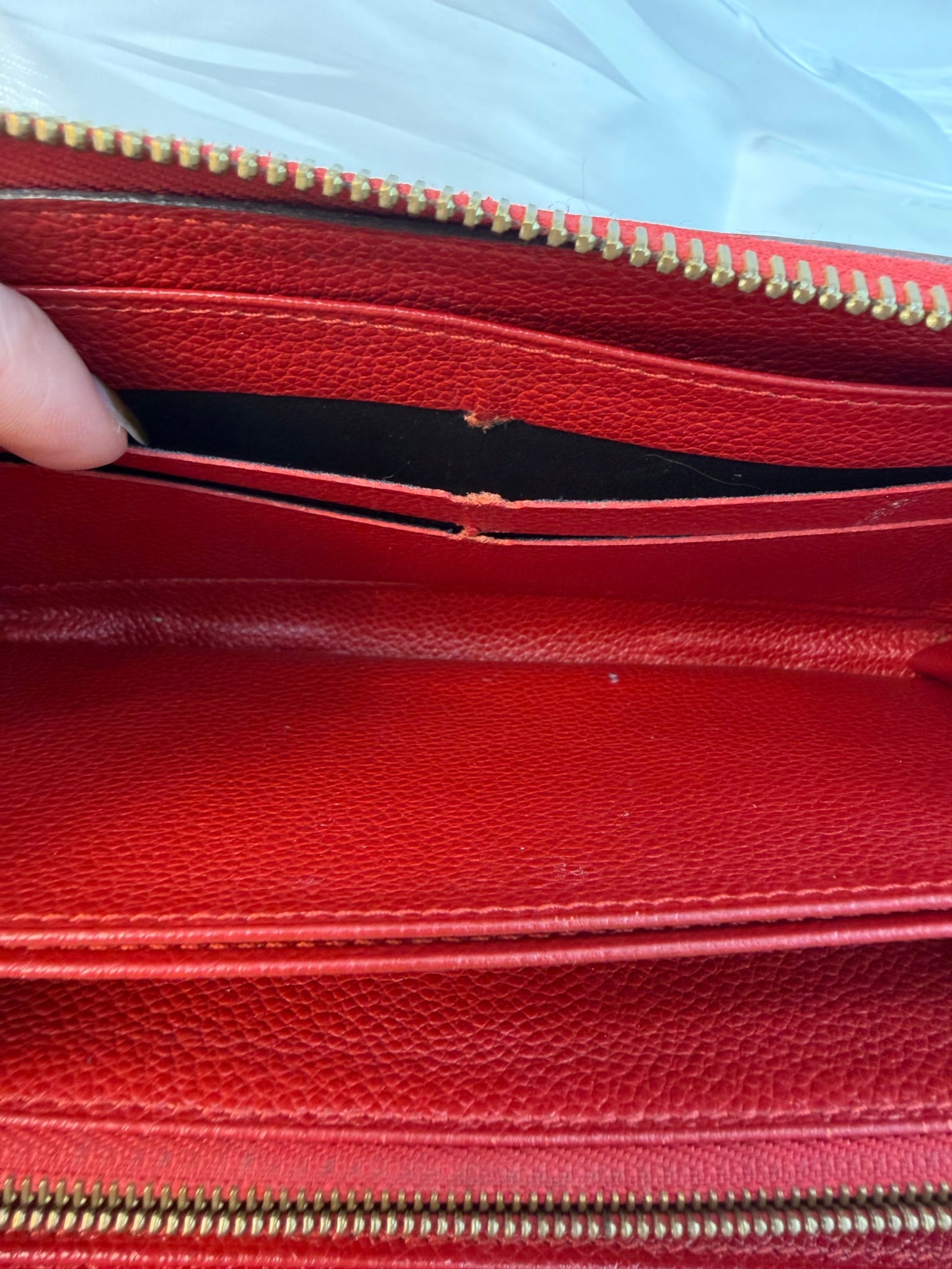 Louis Vuitton Red Empreinte Leather Zippy Wallet