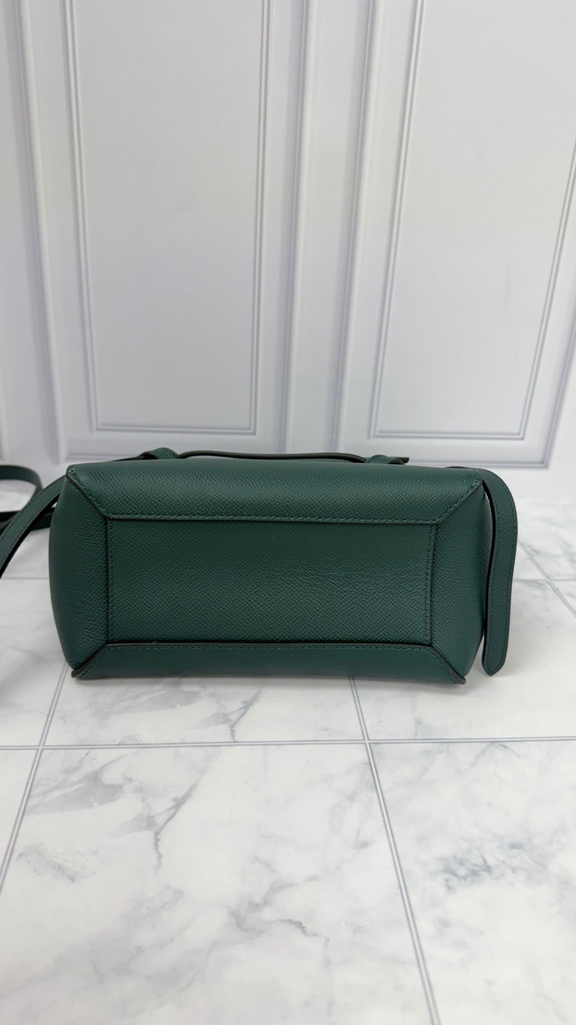 Celine Green Grained Leather Nano Belt Bag