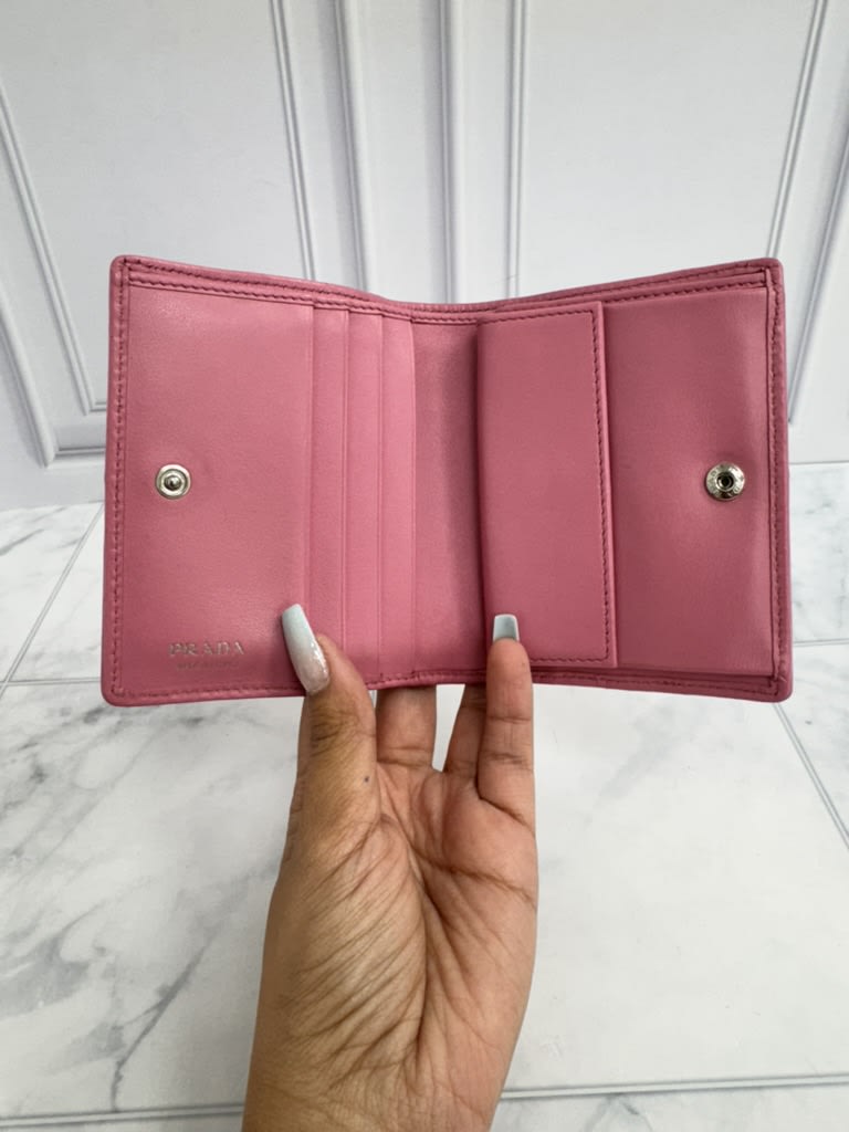 Prada Pink Quilted Leather Bifold Wallet
