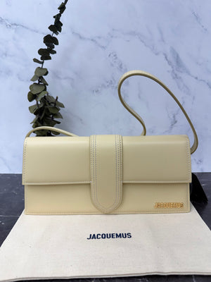 BRAND NEW - Jacquemus Creme Leather Le Bambino Long Shoulder Bag