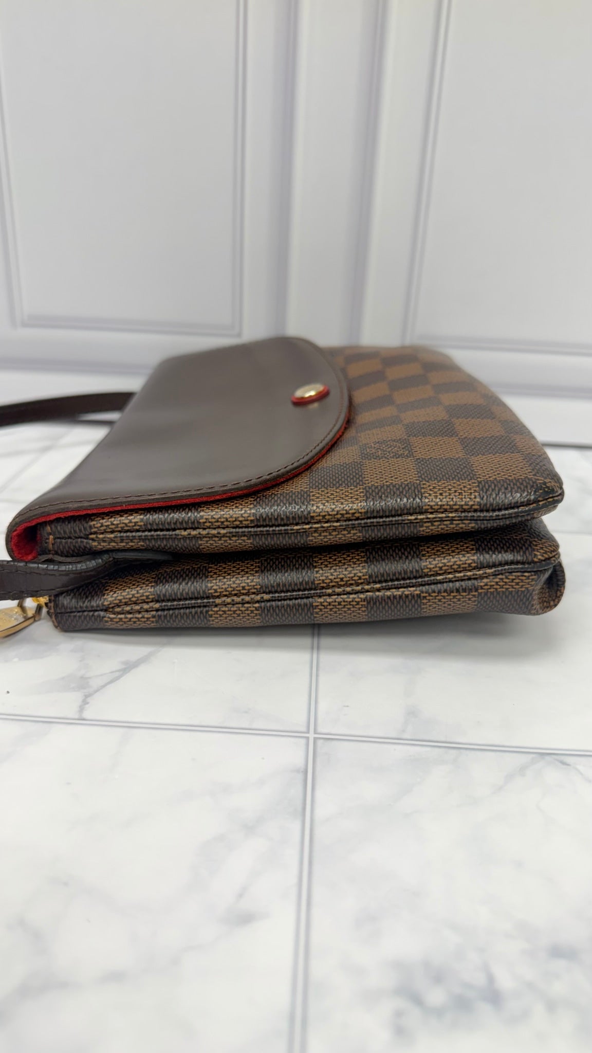Louis Vuitton Damier Ebene Twice Pochette Crossbody Bag