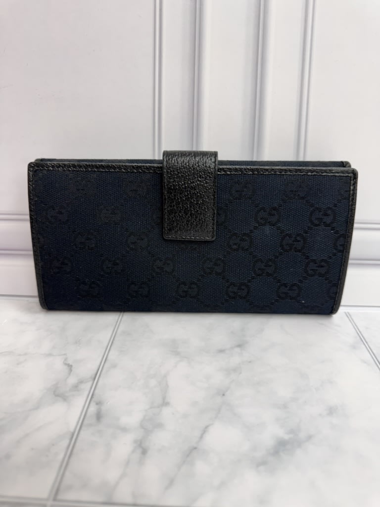 Gucci Black GG Supreme Canvas Long Wallet