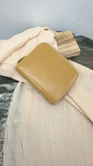 Prada Tan Leather Compact Zippy Wallet