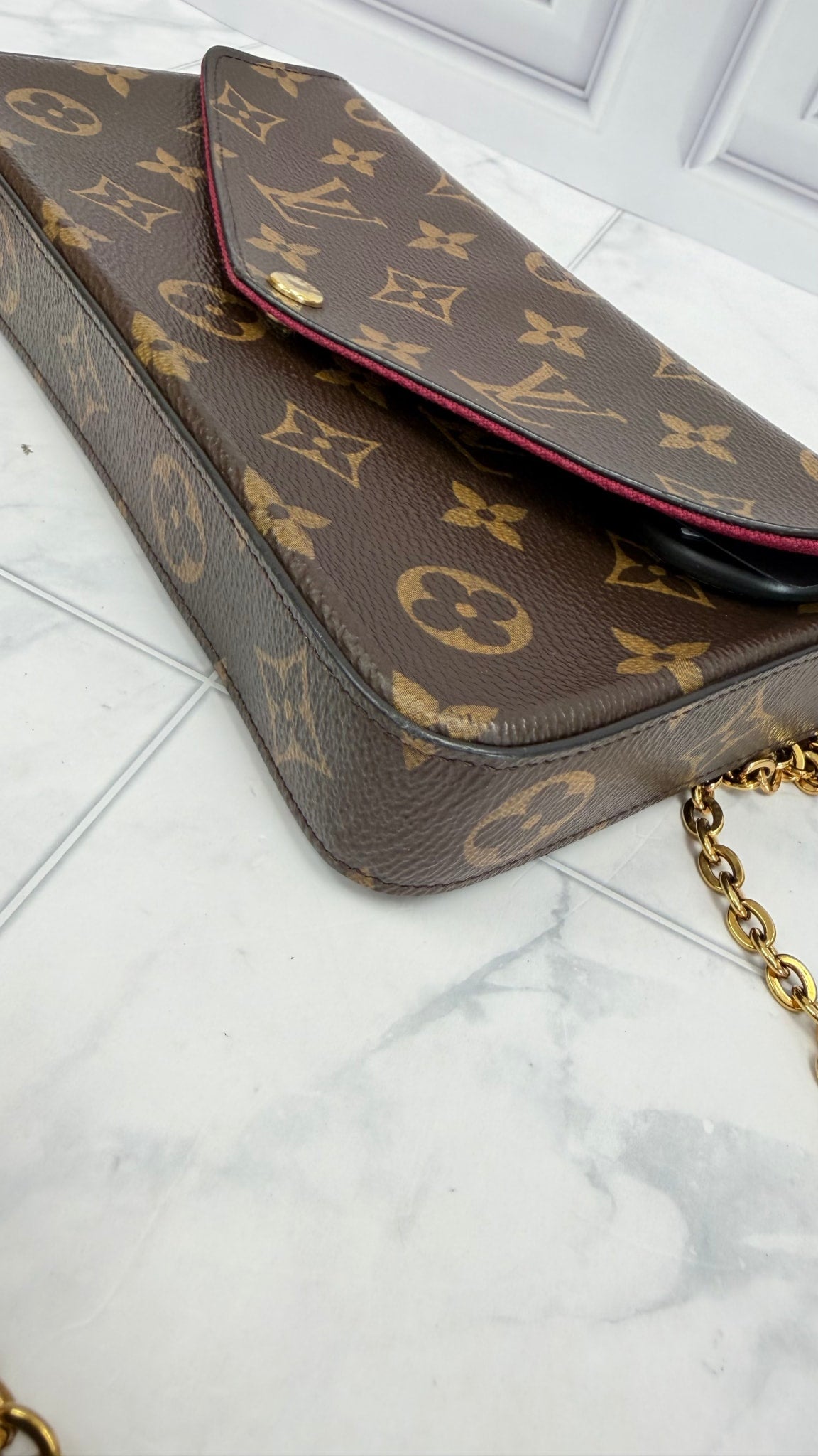 Louis Vuitton Monogram & Fuchsia Felicie Pochette 