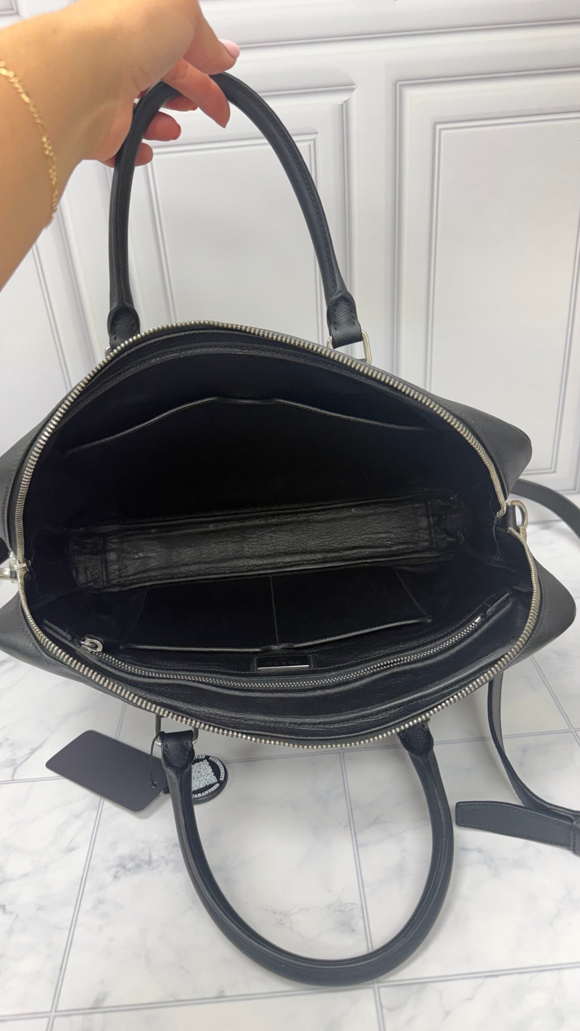 Prada Black Saffiano Leather Briefcase