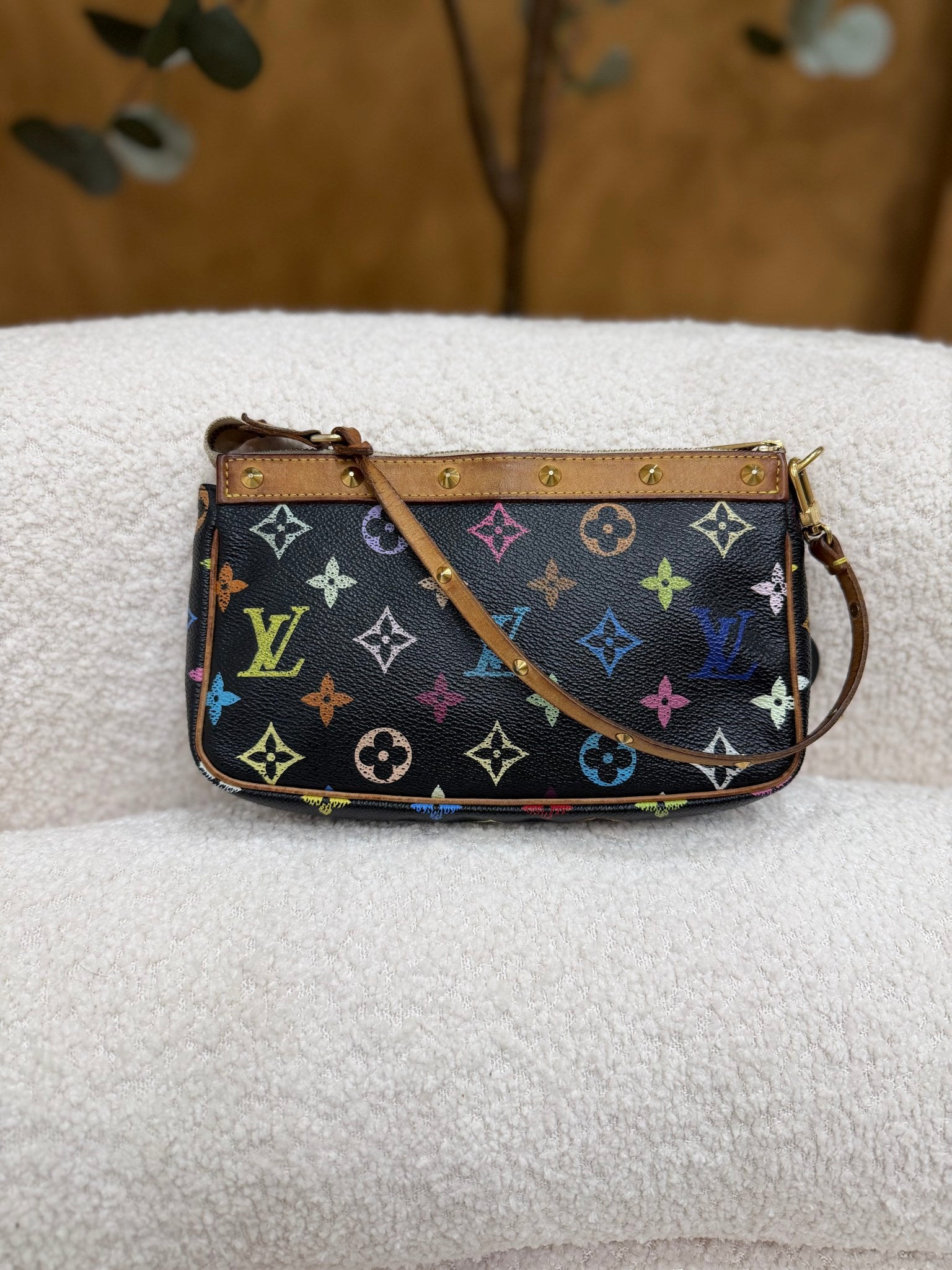 Louis Vuitton Black Multicolor Monogram Pochette Shoulder Bag