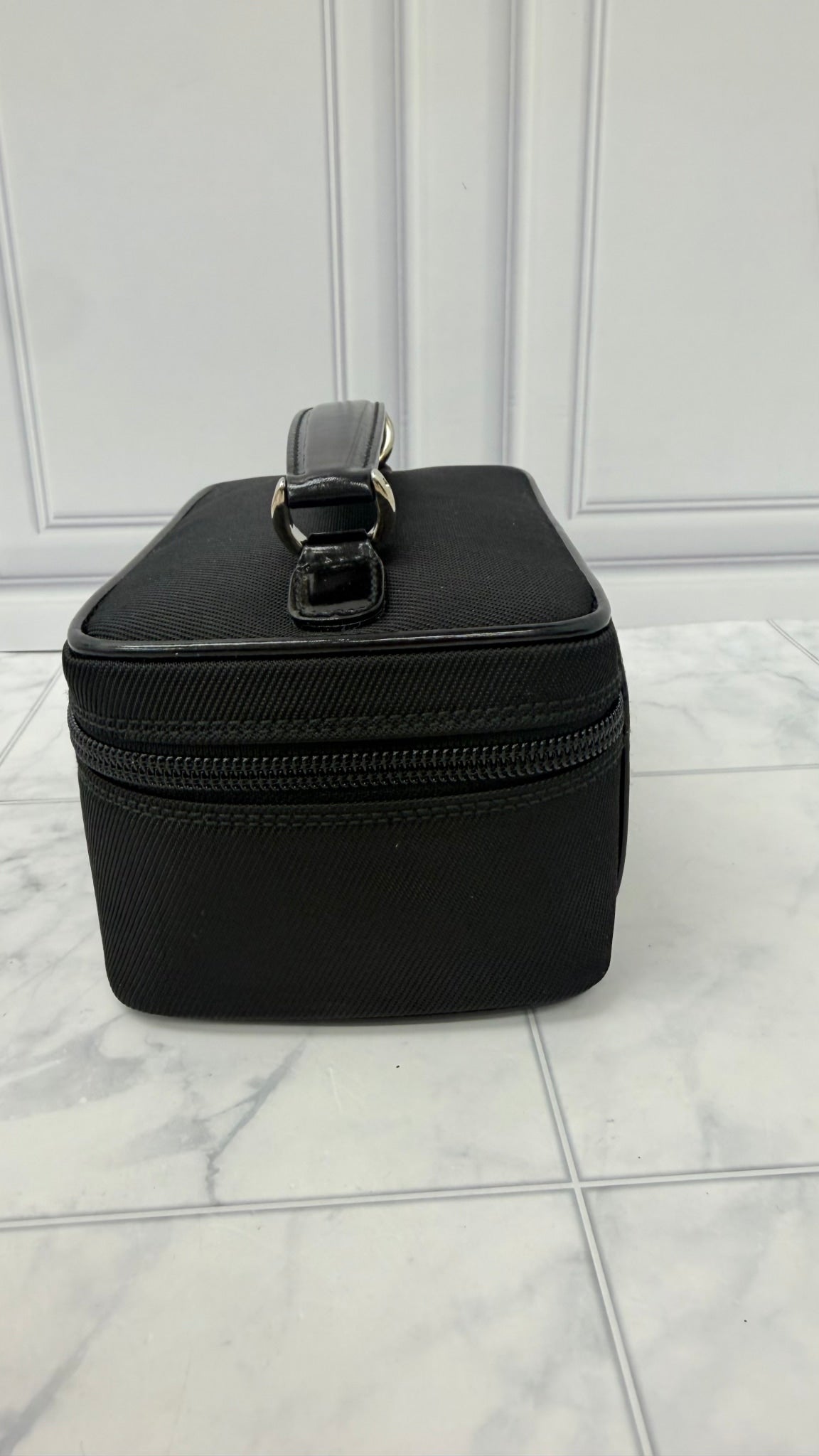 Gucci Black Nylon Bamboo Vanity Case 