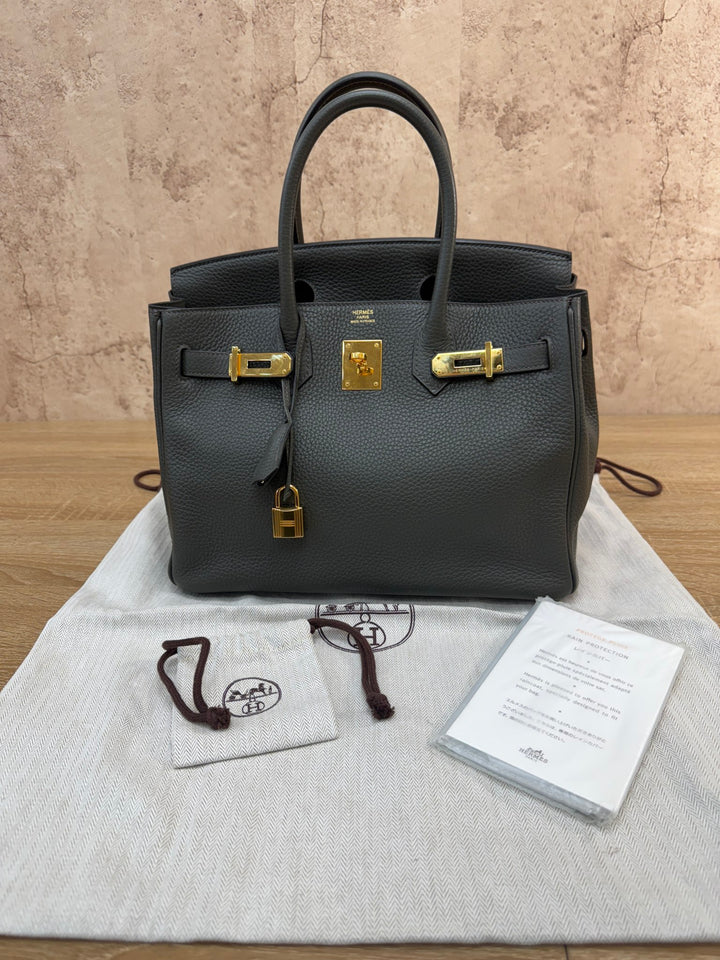 Hermes Etain Togo Leather Birkin 30