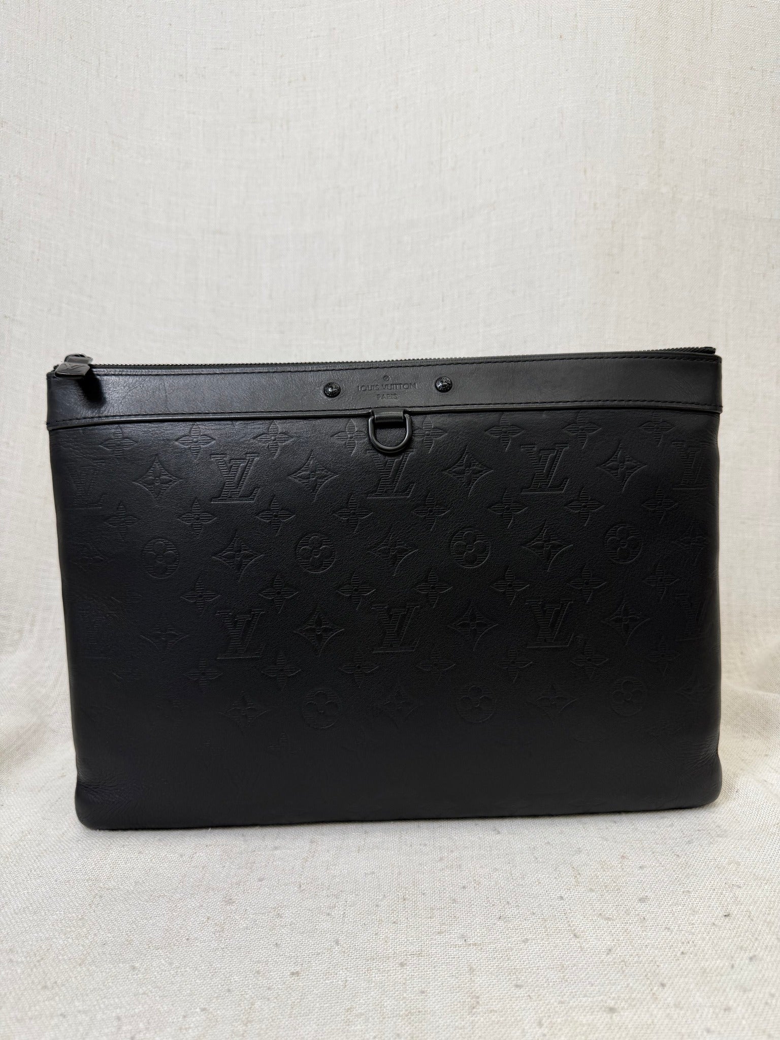 Louis Vuitton Black Shadow Monogram  Pochette Voyage Souple Pouch 