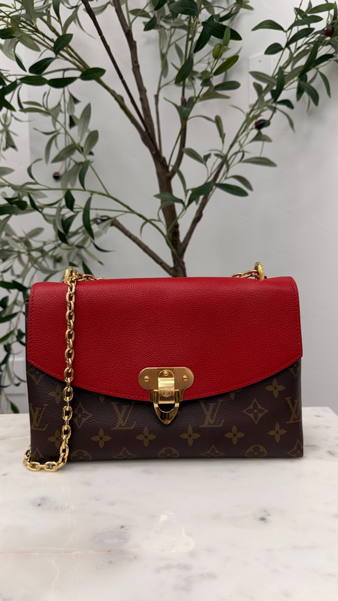 BRAND NEW - Louis Vuitton Monogram & Red Saint Placide Shoulder Bag