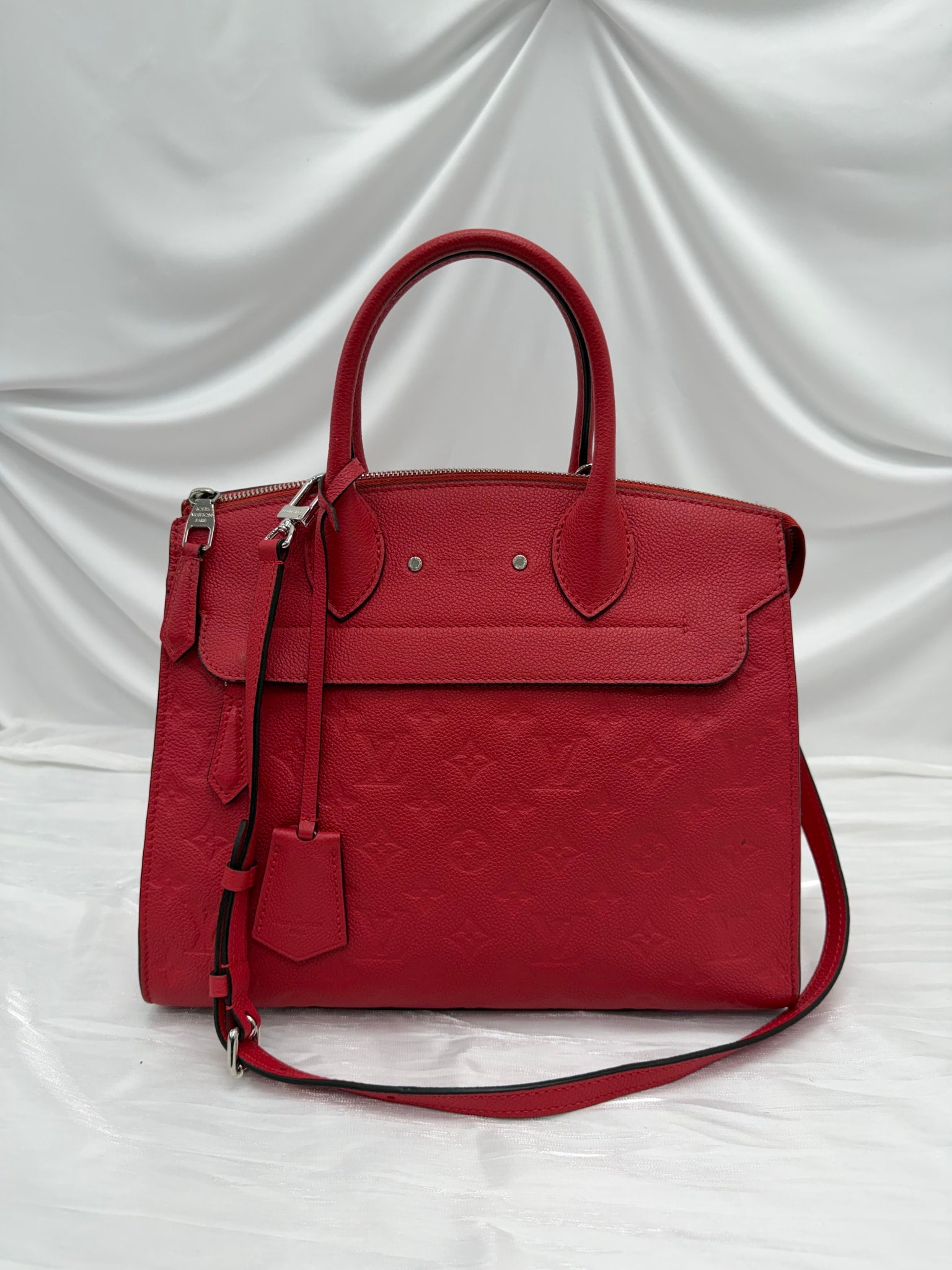 Louis Vuitton Red Empreinte  Pont Neuf MM Handbag