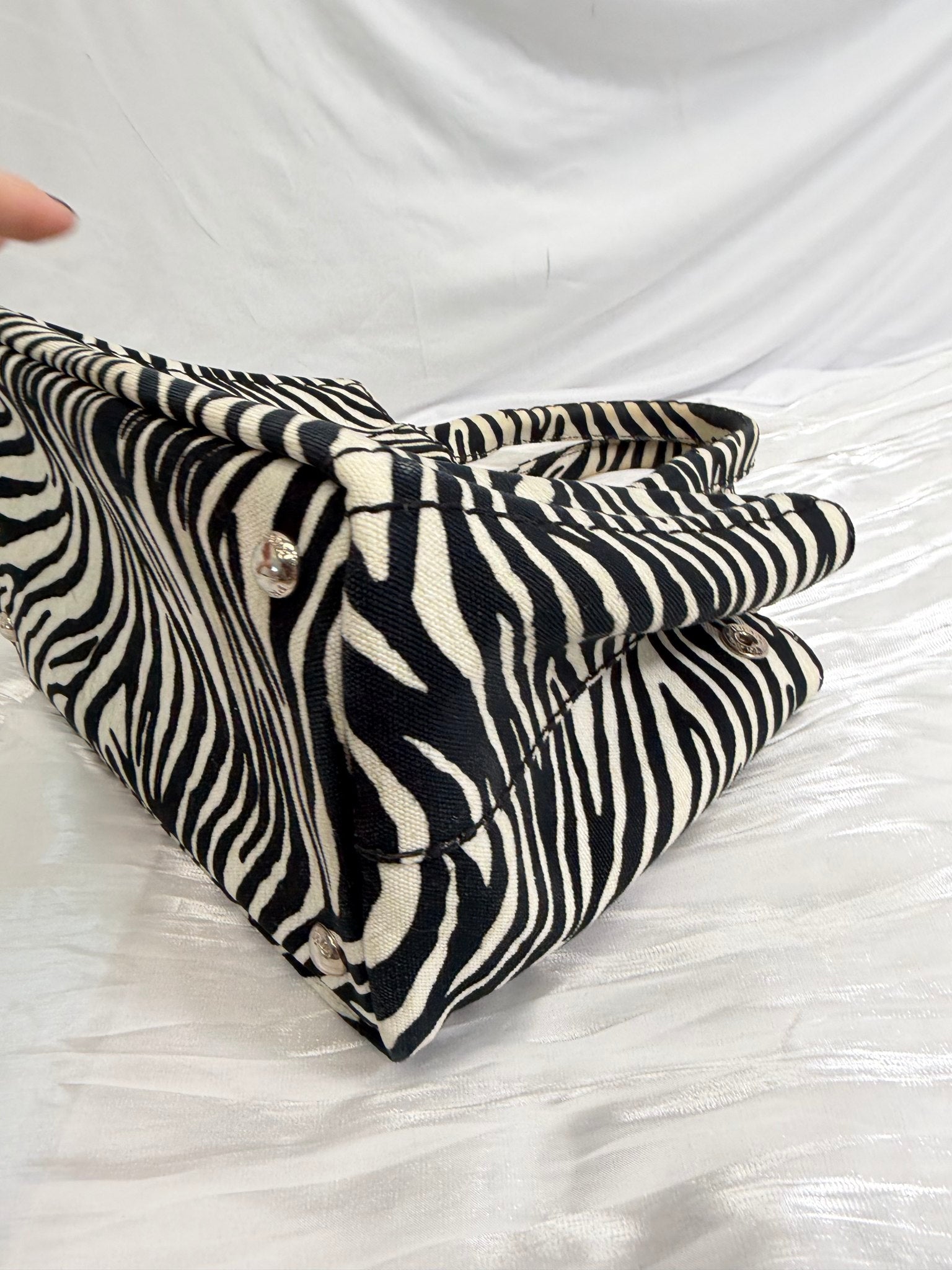 Prada Zebra Print Canvas Small Canapa Bag