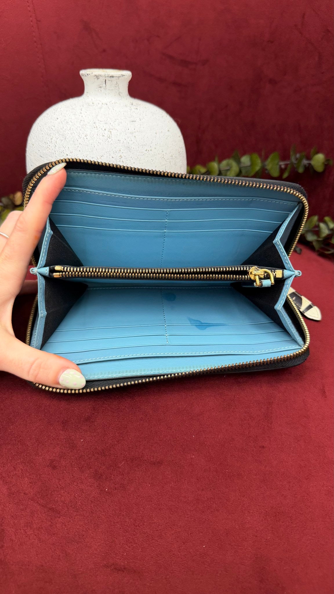 Burberry Multicolor Tropical Printed Leather Zippy Wallet