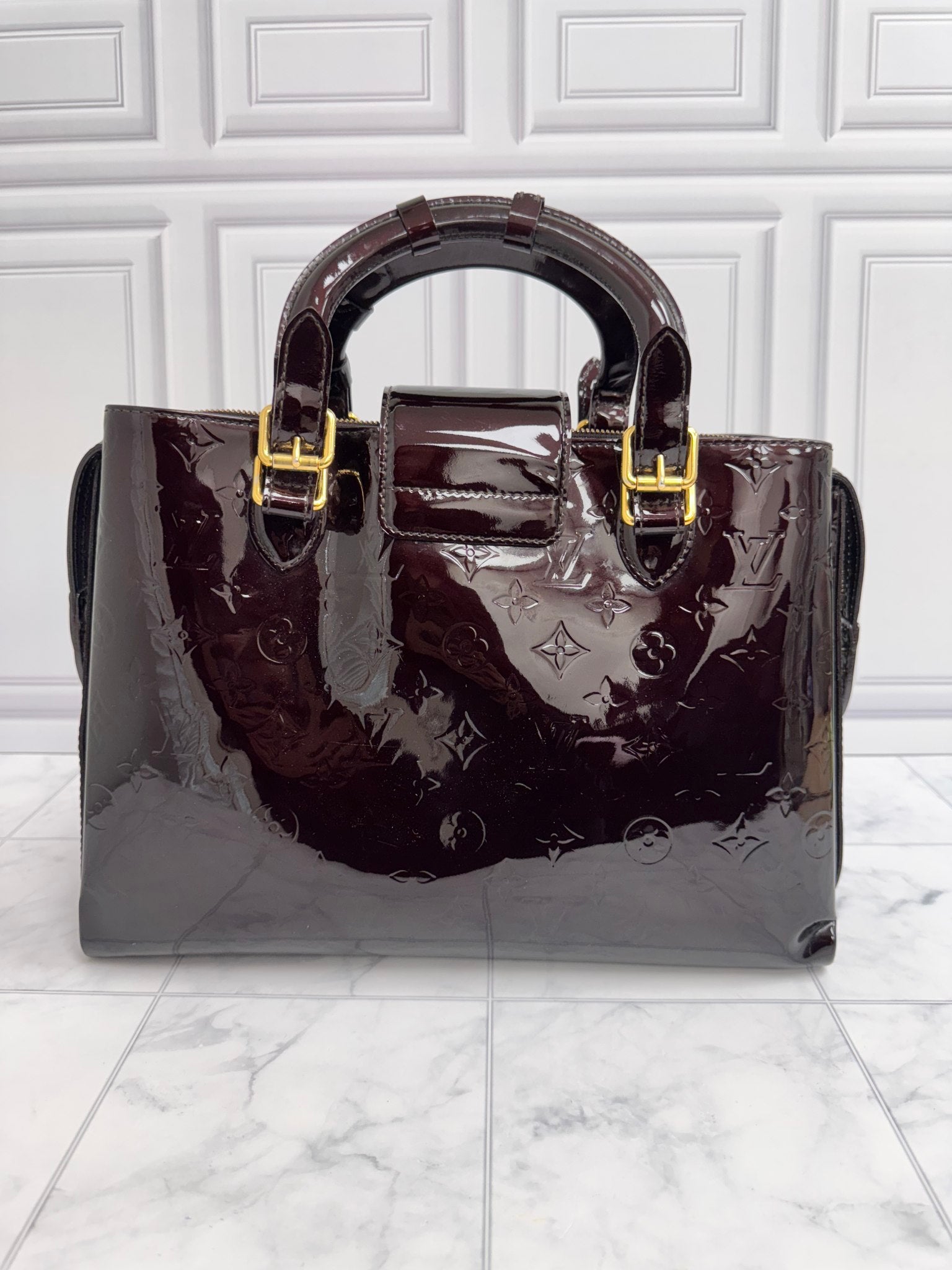 Louis Vuitton Burgundy Vernis Melrose Avenue Bag GM