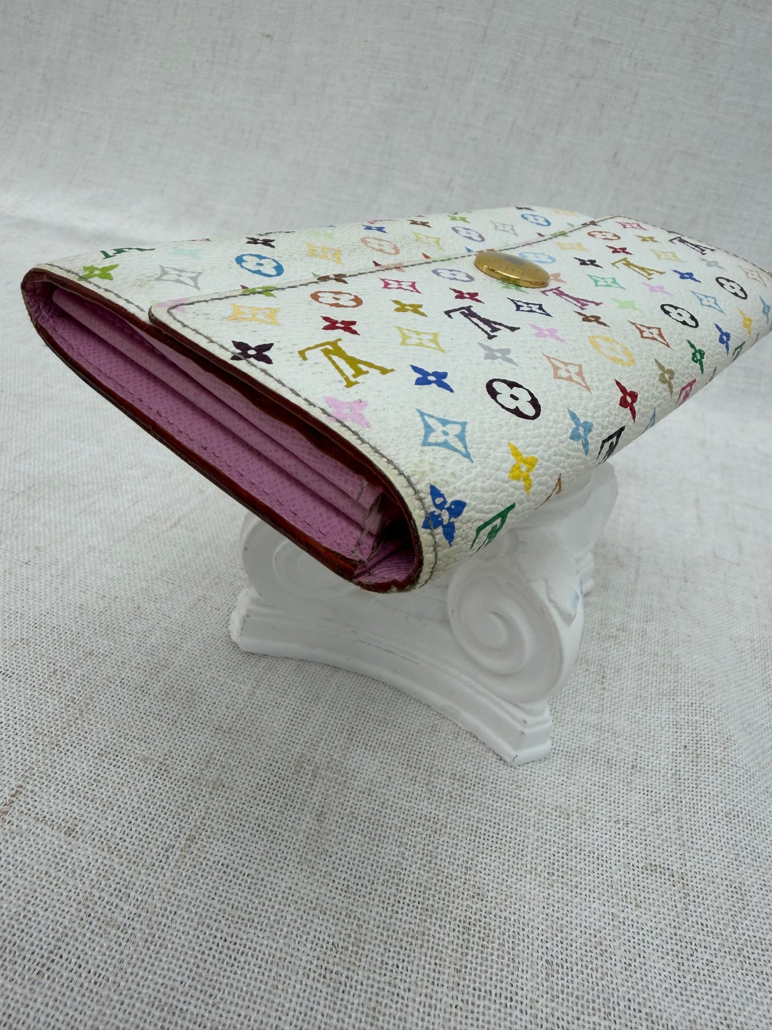 Louis Vuitton White Multicolor Monogram Sarah Wallet