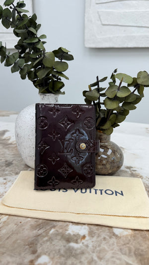Louis Vuitton Amarante Vernis Leather Passport Agenda Cover PM