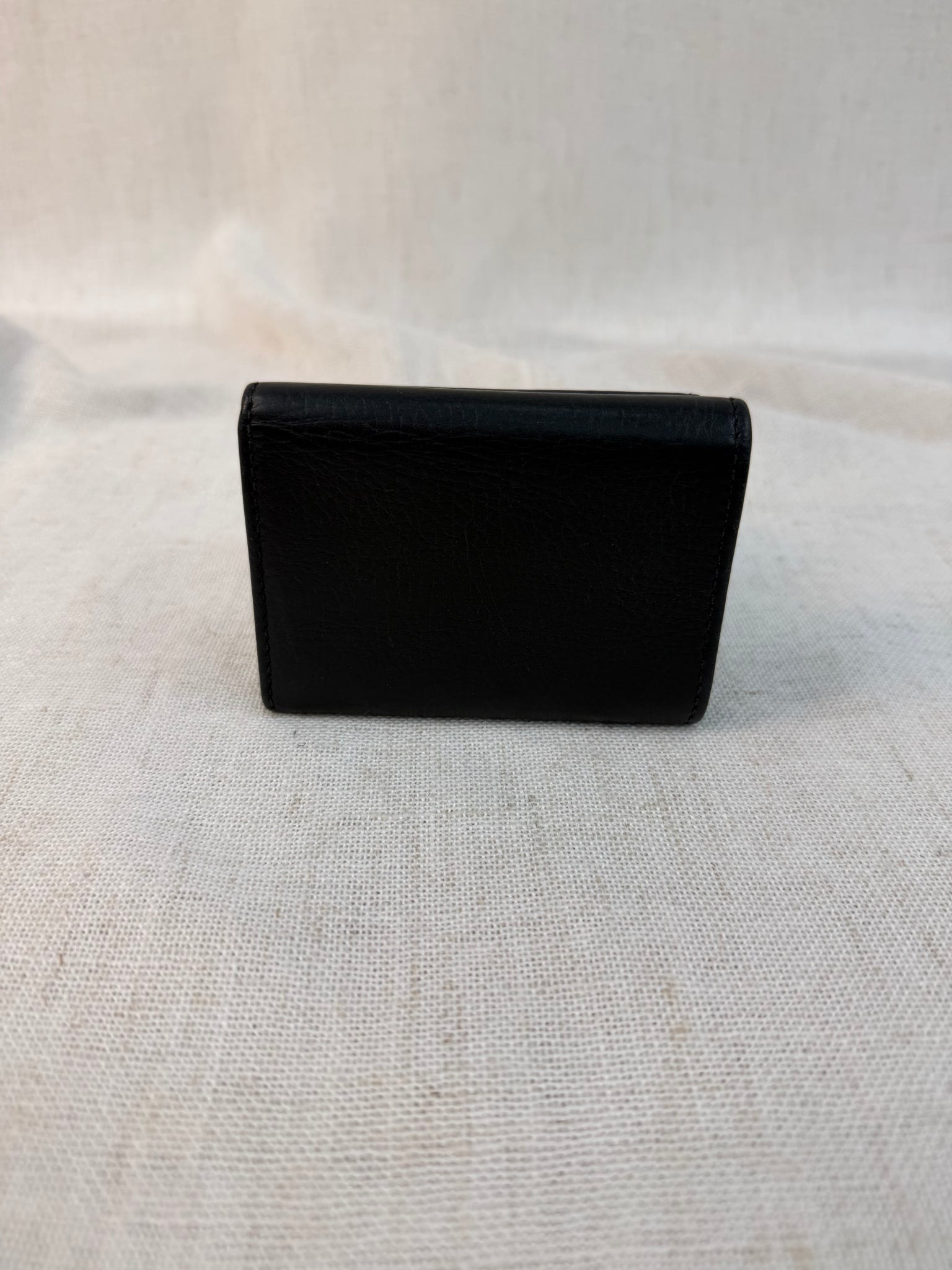 Gucci Black Leather Marmont Compact Trifold Wallet
