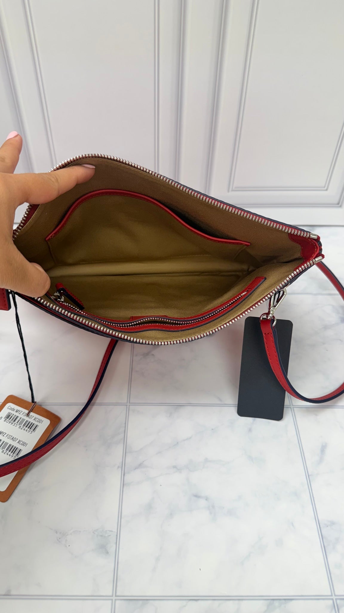 BRAND NEW - MCM Red Visetos Crossbody Bag 