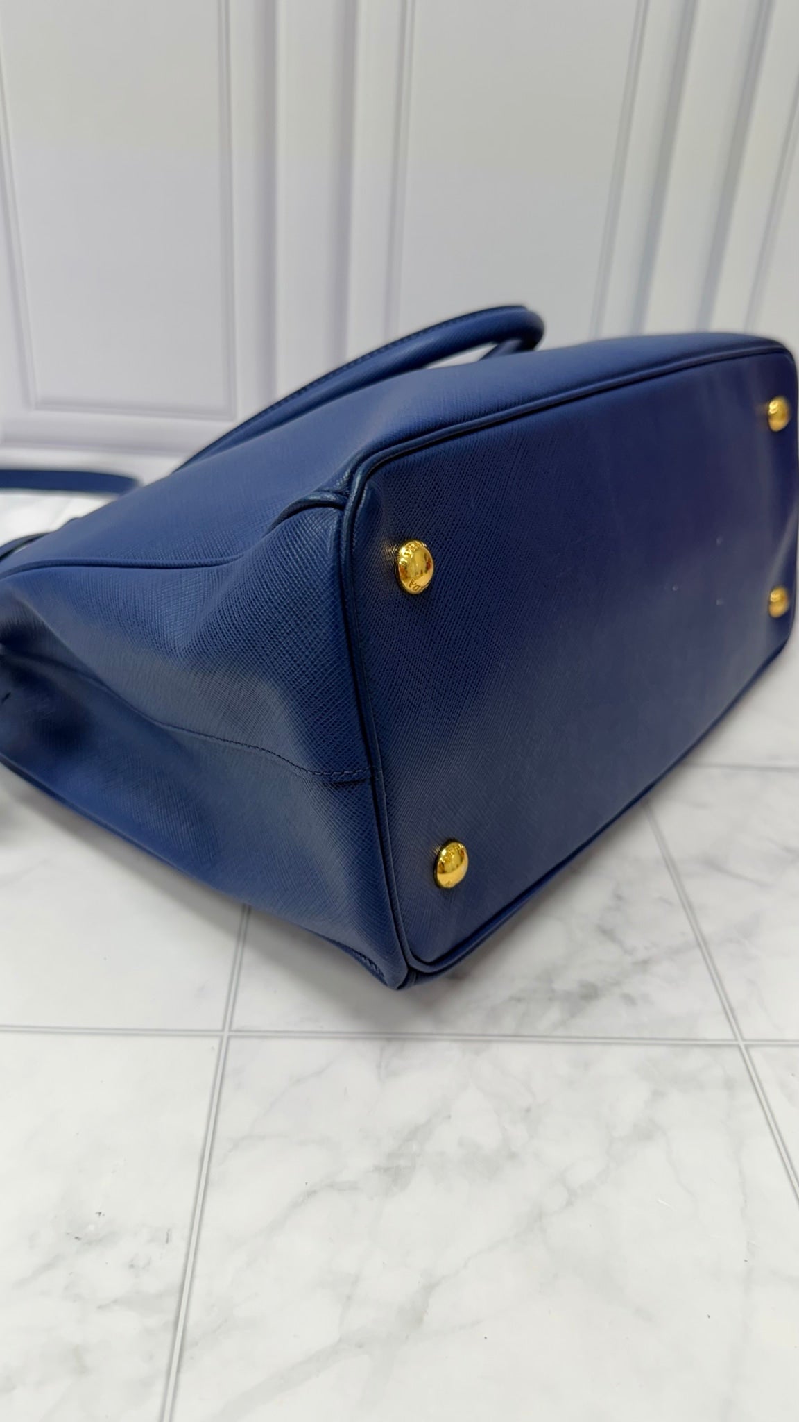 Prada Blue Saffiano Leather Medium Galleria Tote