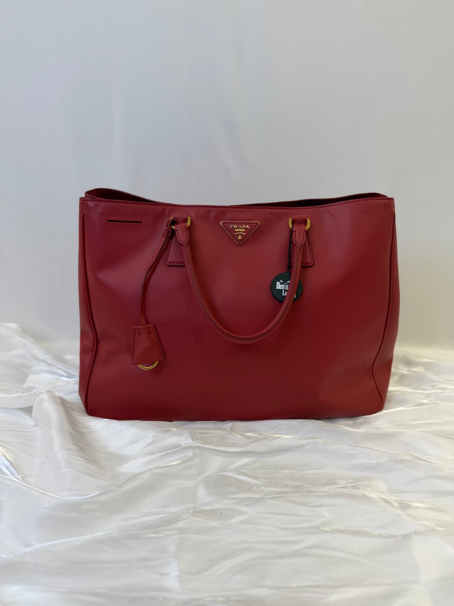 Prada Red Saffiano Leather Large Galleria Tote Bag