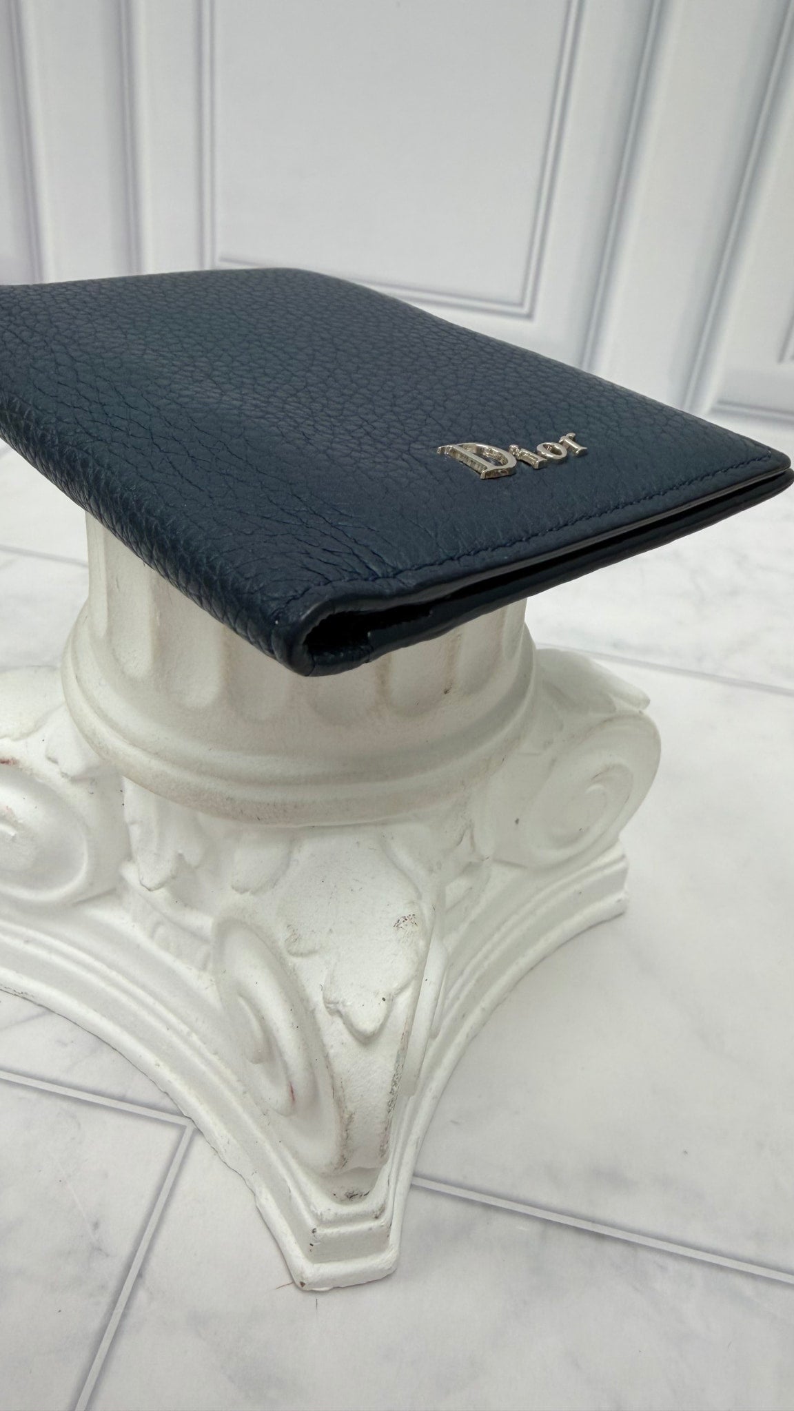 Christian Dior Navy Blue Leather Pocket Organizer