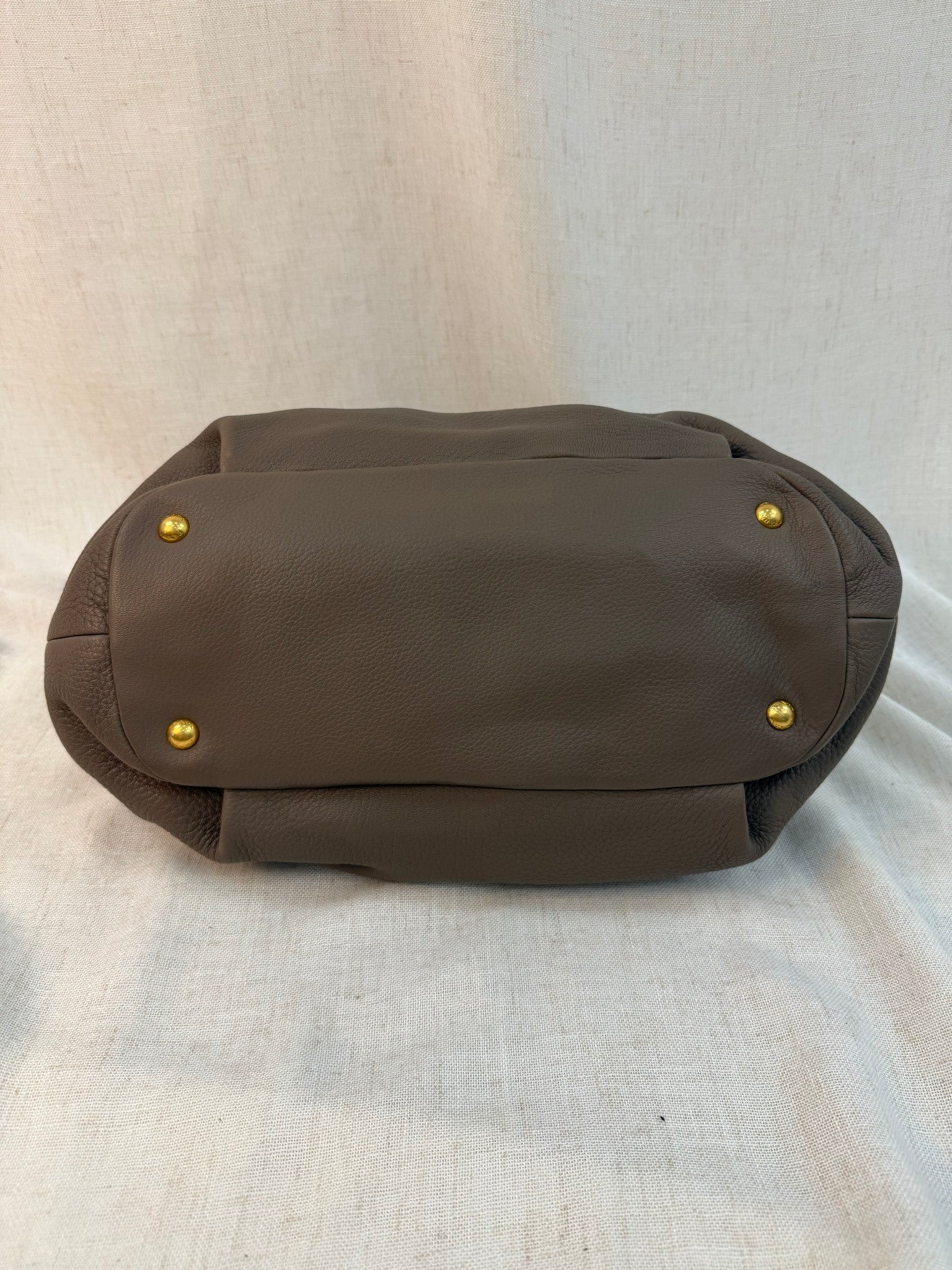 Prada Taupe Leather Vitello Daino Tote Bag