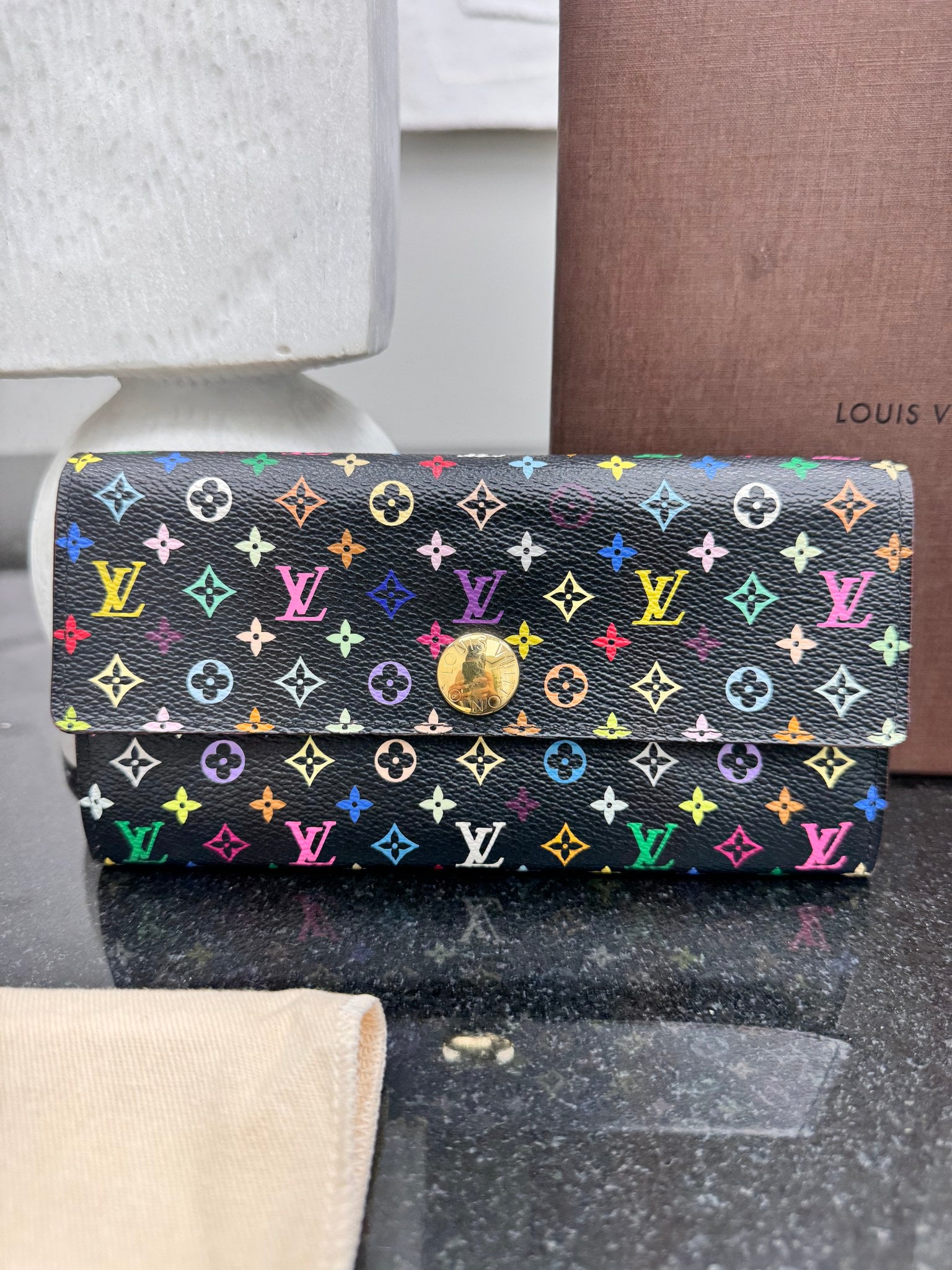 Louis Vuitton Black Multicolor Monogram Sarah Wallet 