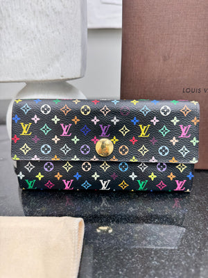 Louis Vuitton Black Multicolor Monogram Sarah Wallet