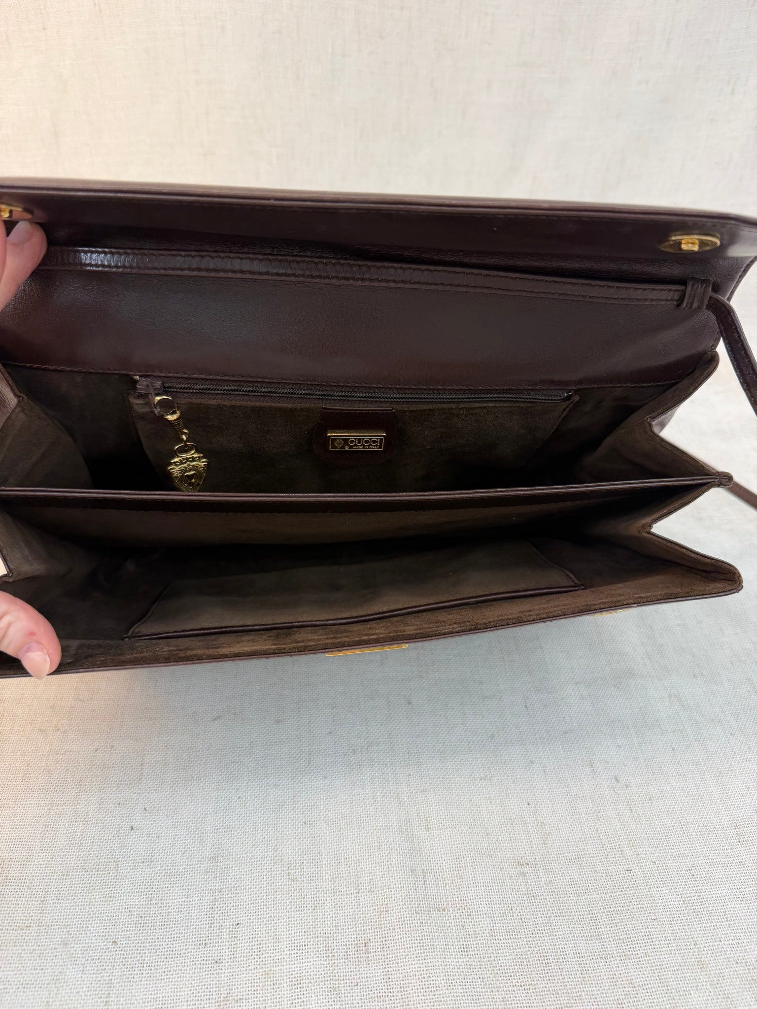 Gucci Brown Leather Gathered Shoulder Bag