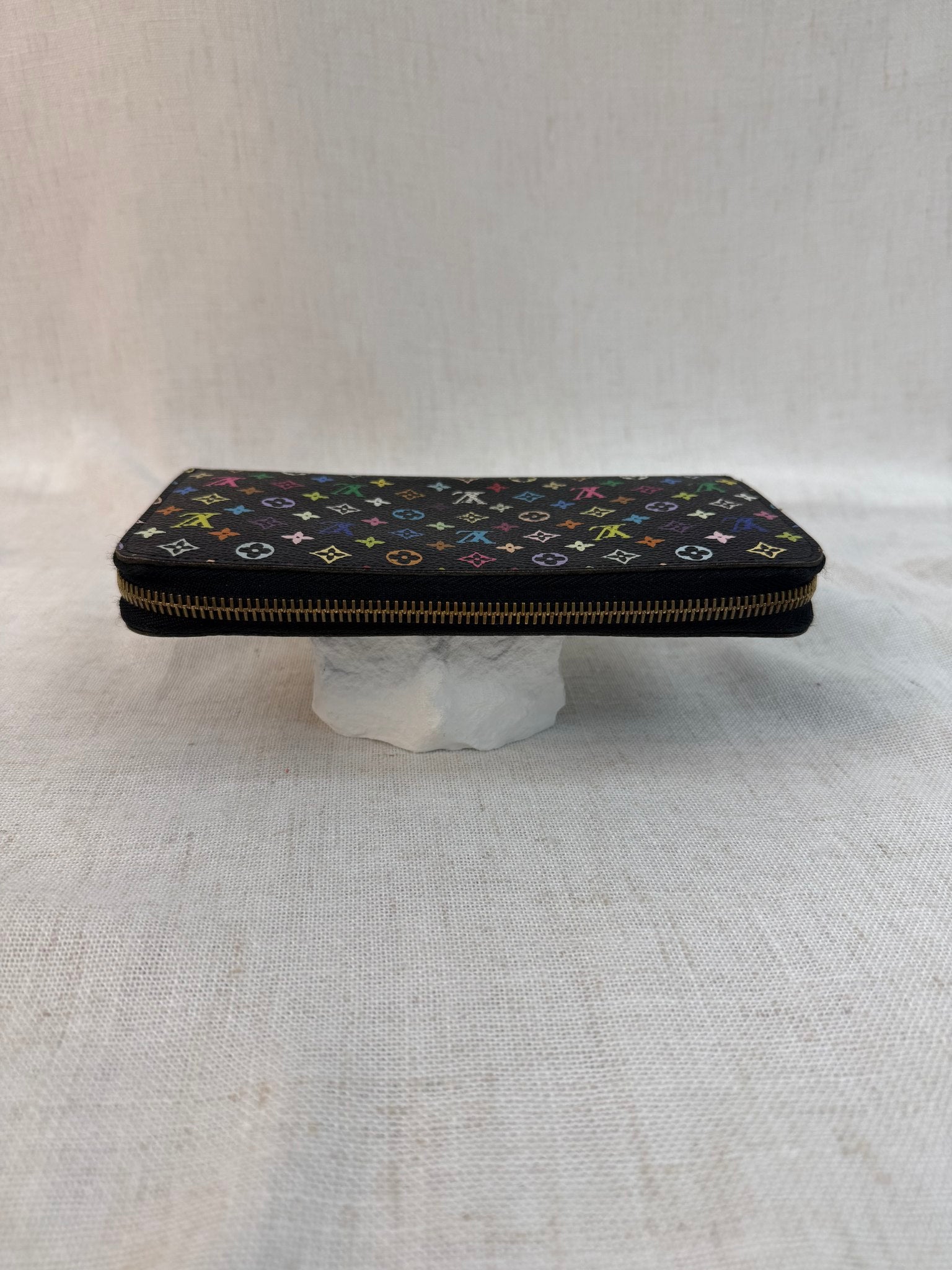 Louis Vuitton Black Multicolor Zippy Wallet
