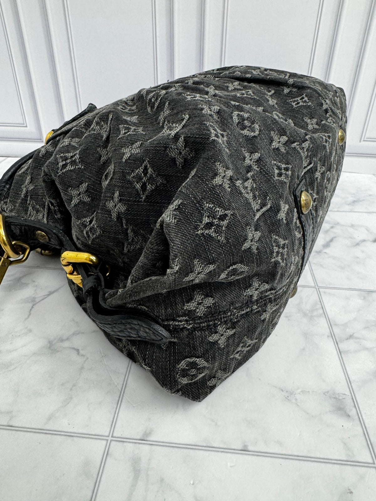 Louis Vuitton Black Denim Monogram Neo Cabby MM 