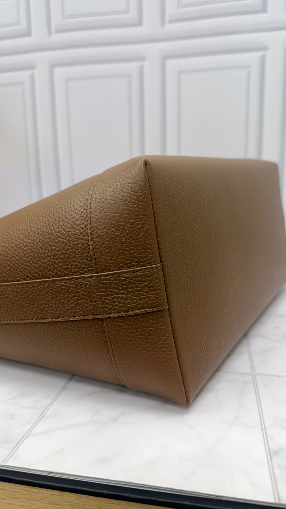 Burberry Brown Pebbled Leather London Shoulder Tote