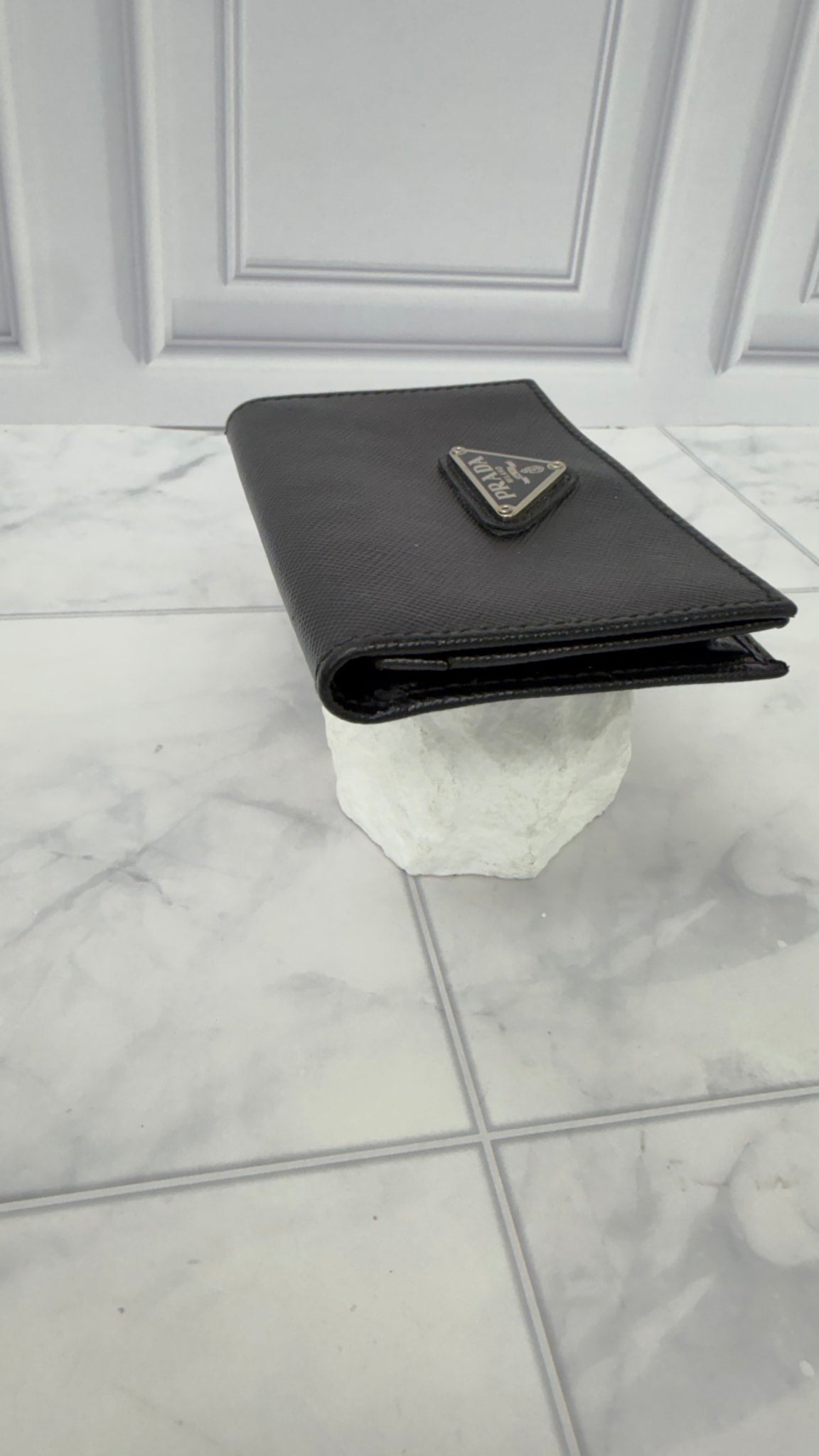 LIKE NEW - Prada Black Saffiano Leather Card Holder 