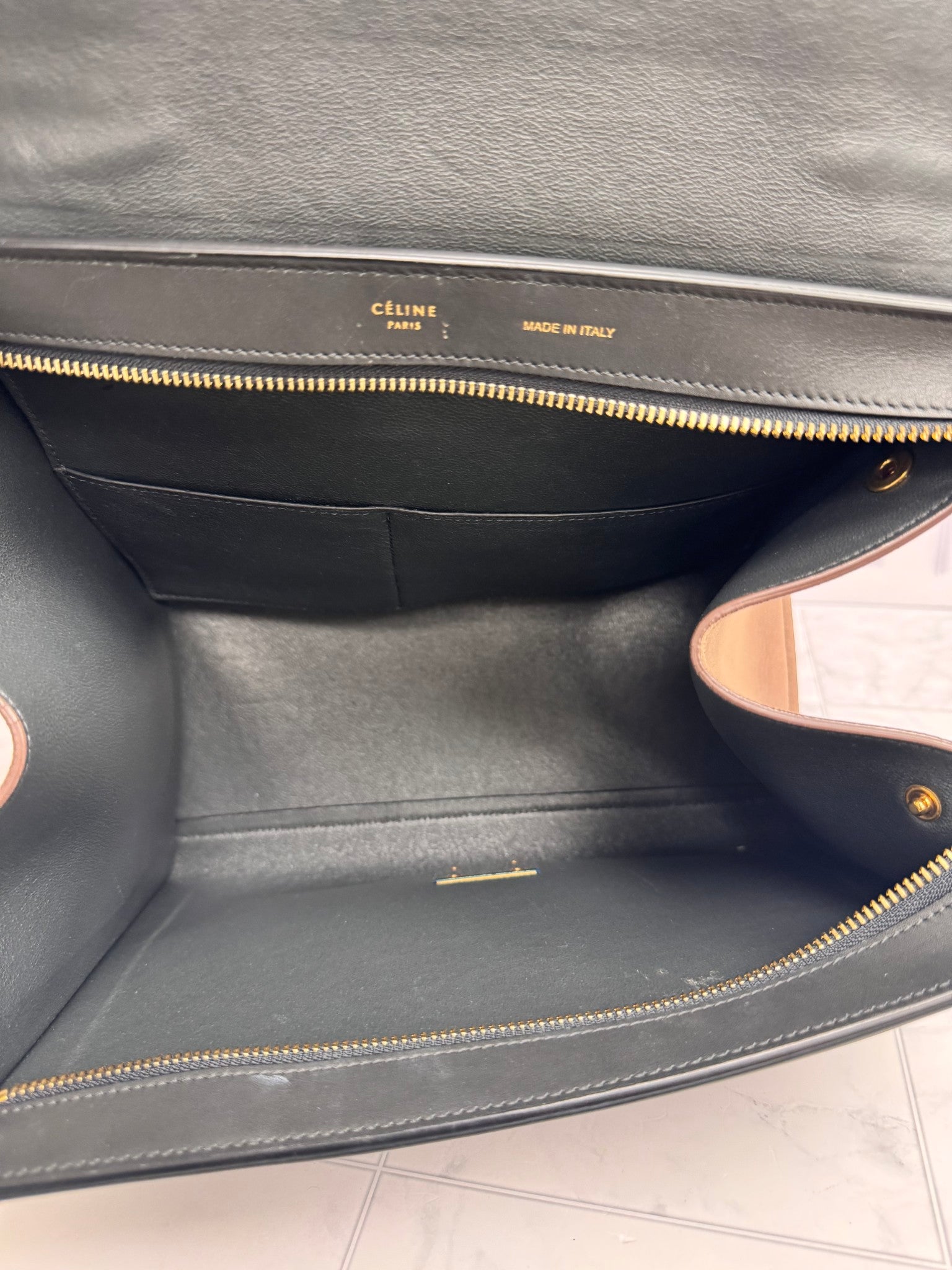 Celine Tan And Black Leather Trapeze 2Way Bag