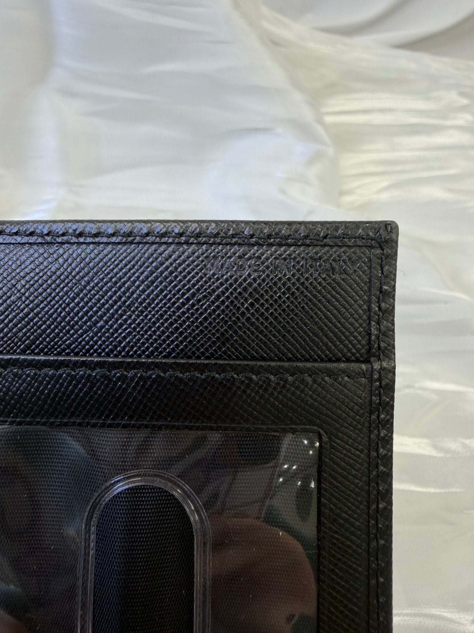 Prada Black Saffiano Leather ID Card Case