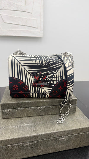 Louis Vuitton Black And Red Canvas Infrarouge Twist MM Shoulder Bag